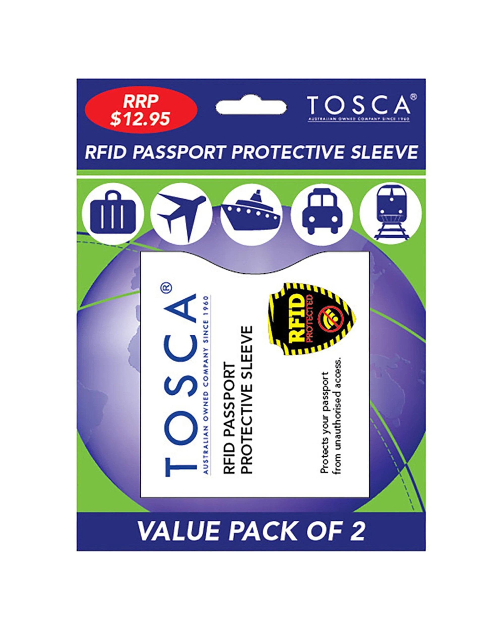 2 Tosca 2X 2Pc Rfid Blocking Security Passport Sleeve Cover - Assorted, 2 of 2