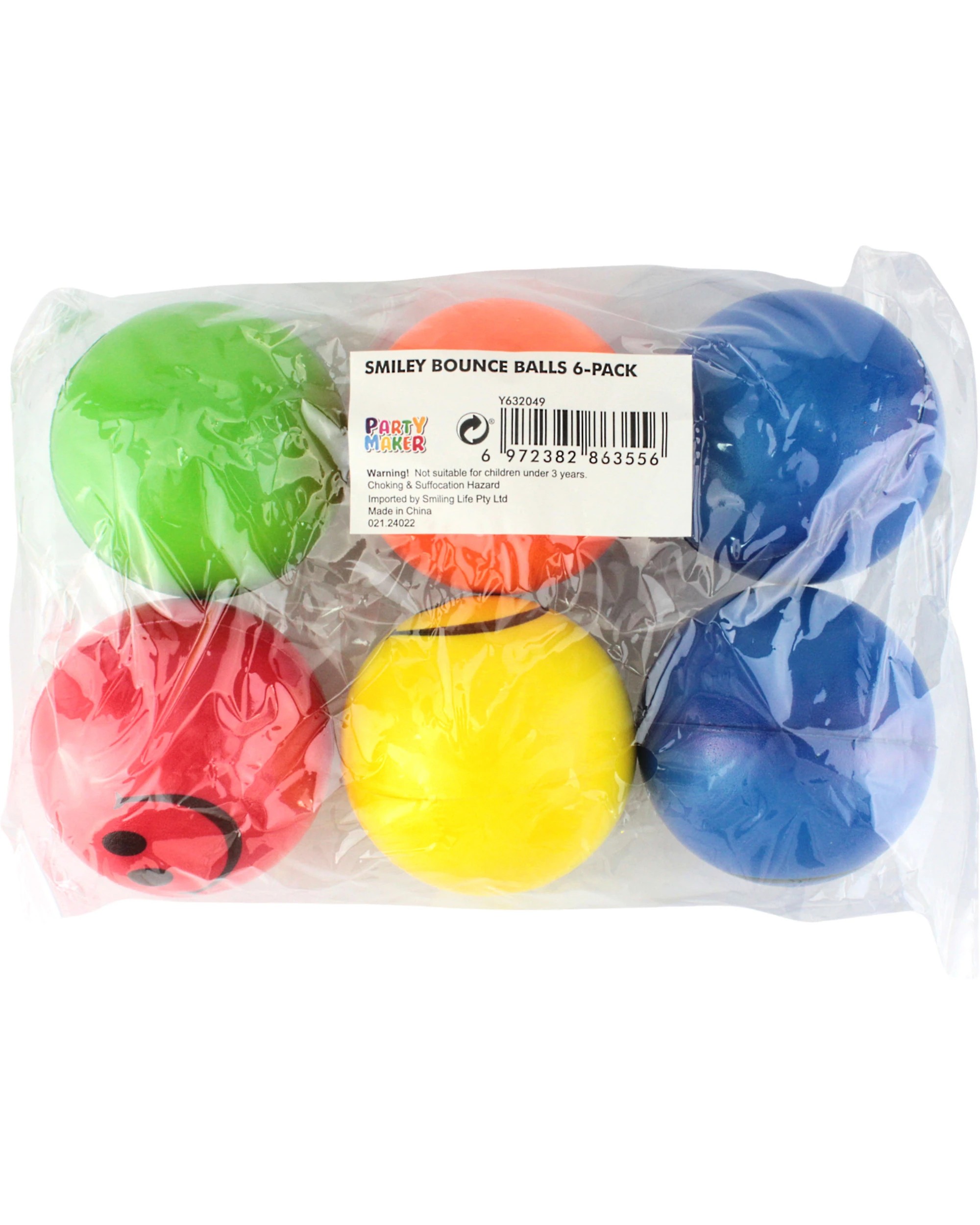 3 Partyrama 6Pcs Emoji Smile Face Stress Balls, 3 of 3