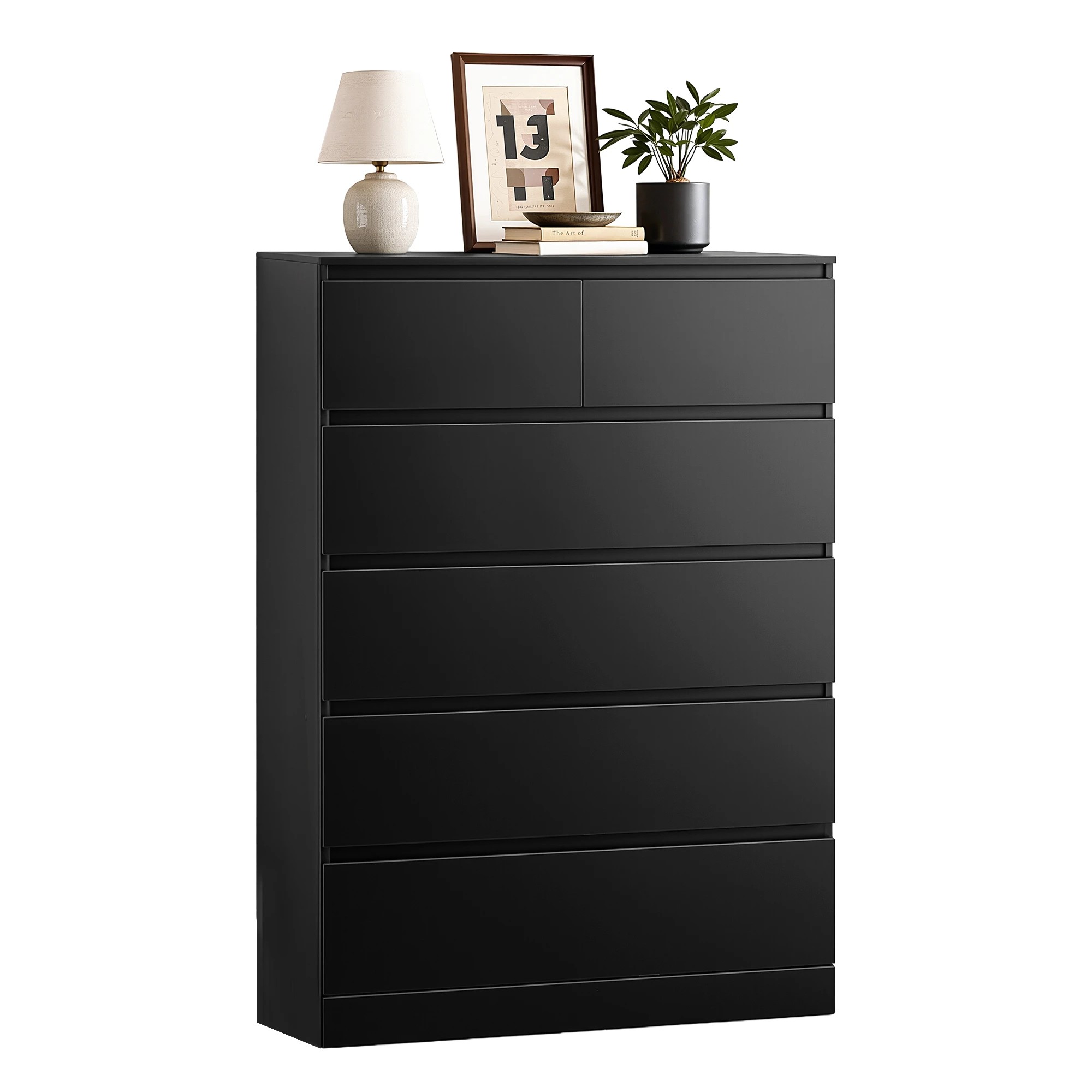 1 Artiss 6 Chest of Drawers Tallboy PEPE - Black, 1 of 3
