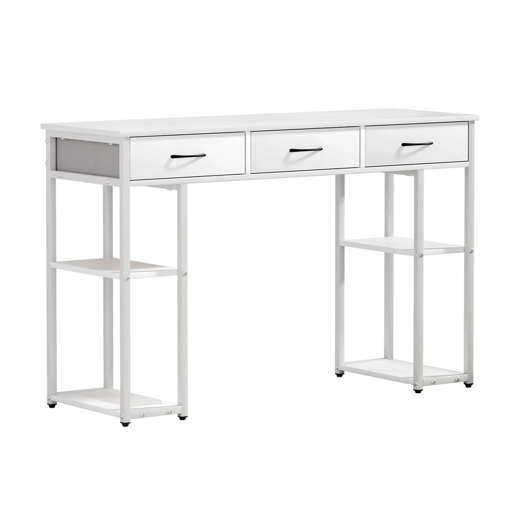 1 Artiss Computer Desk Drawer Shelves Study Table 120CM - White, 1 of 6