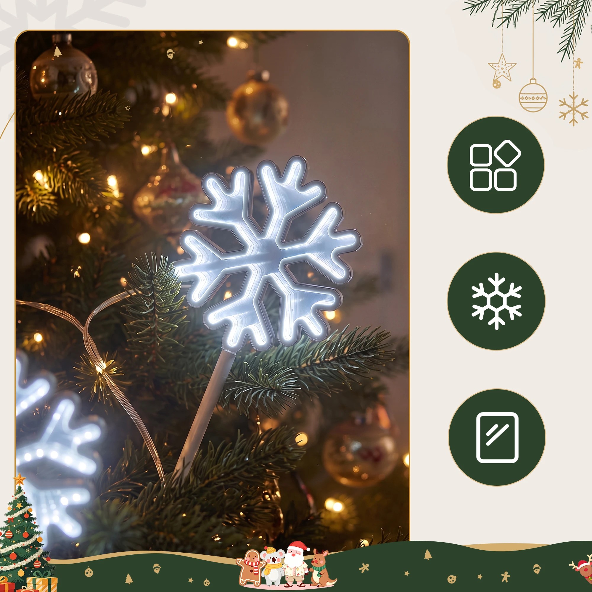 4 Jingle Jollys 4 Pack Christmas Lights Path Lights Garden Decoration Outdoor Pathway Lighting - White, 4 of 9