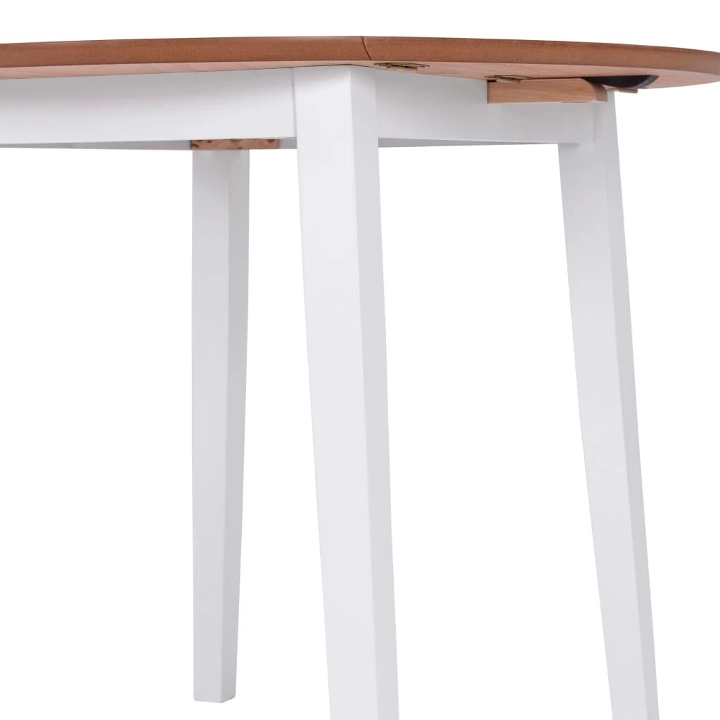 6 Vidaxl Drop-leaf Dining Table Round Mdf - White, 6 of 7