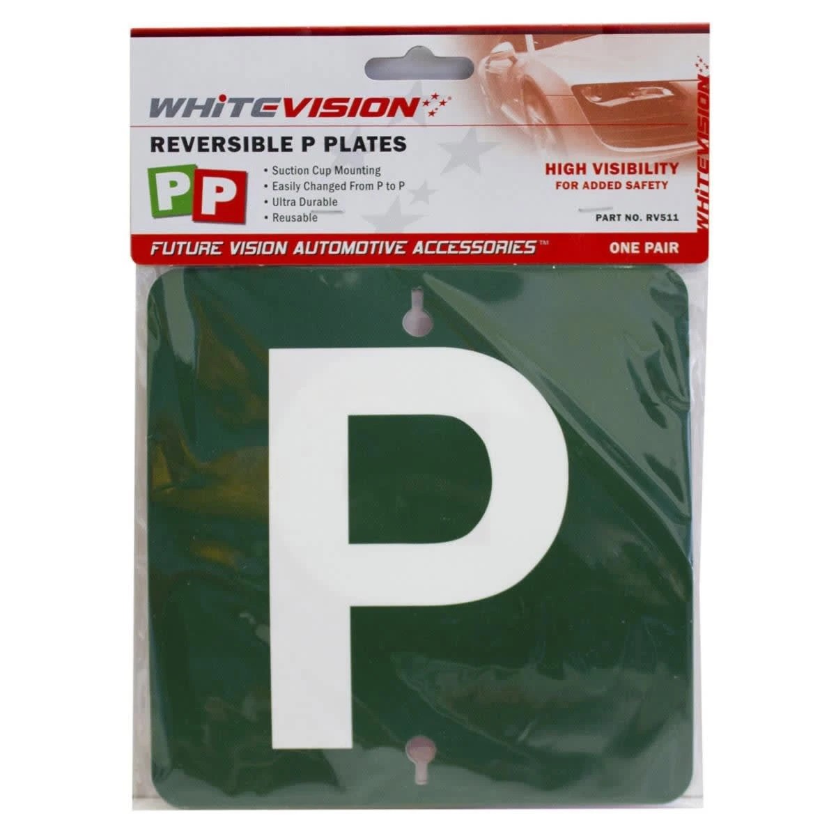 1 Whitevision Reversible P Plates - VIC/WA