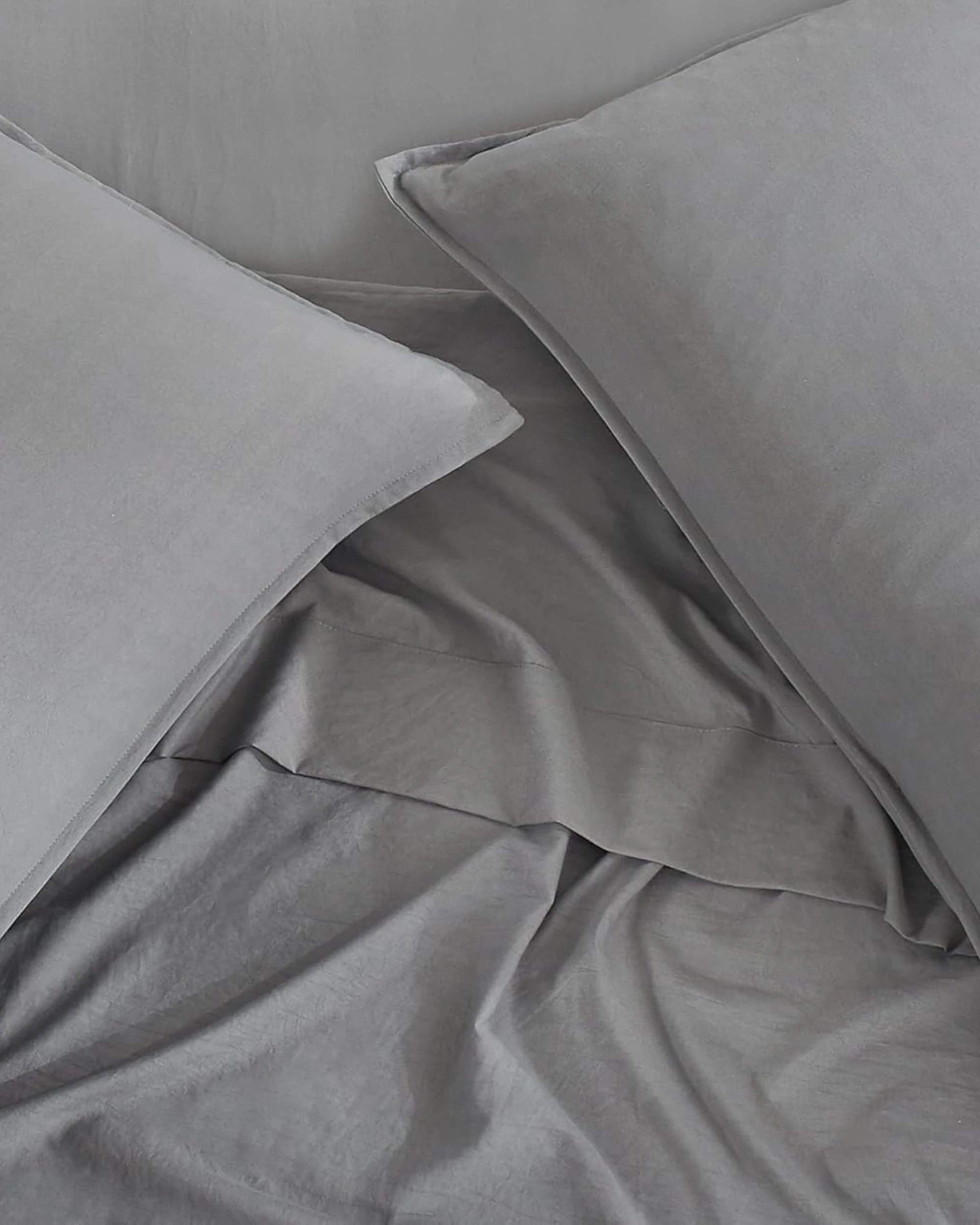 4 CleverPolly 100% Vintage Washed Microfibre Sheet Set - Super King Bed - Grey, 4 of 6