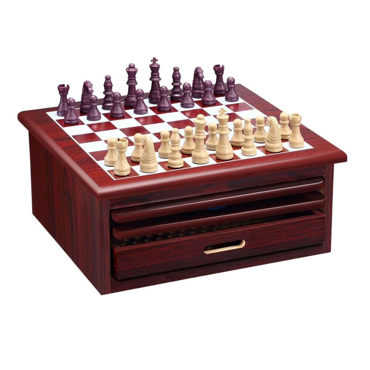 4 AUSWAY 15 in 1 Chess Game Set Wooden Board Game, 4 of 6