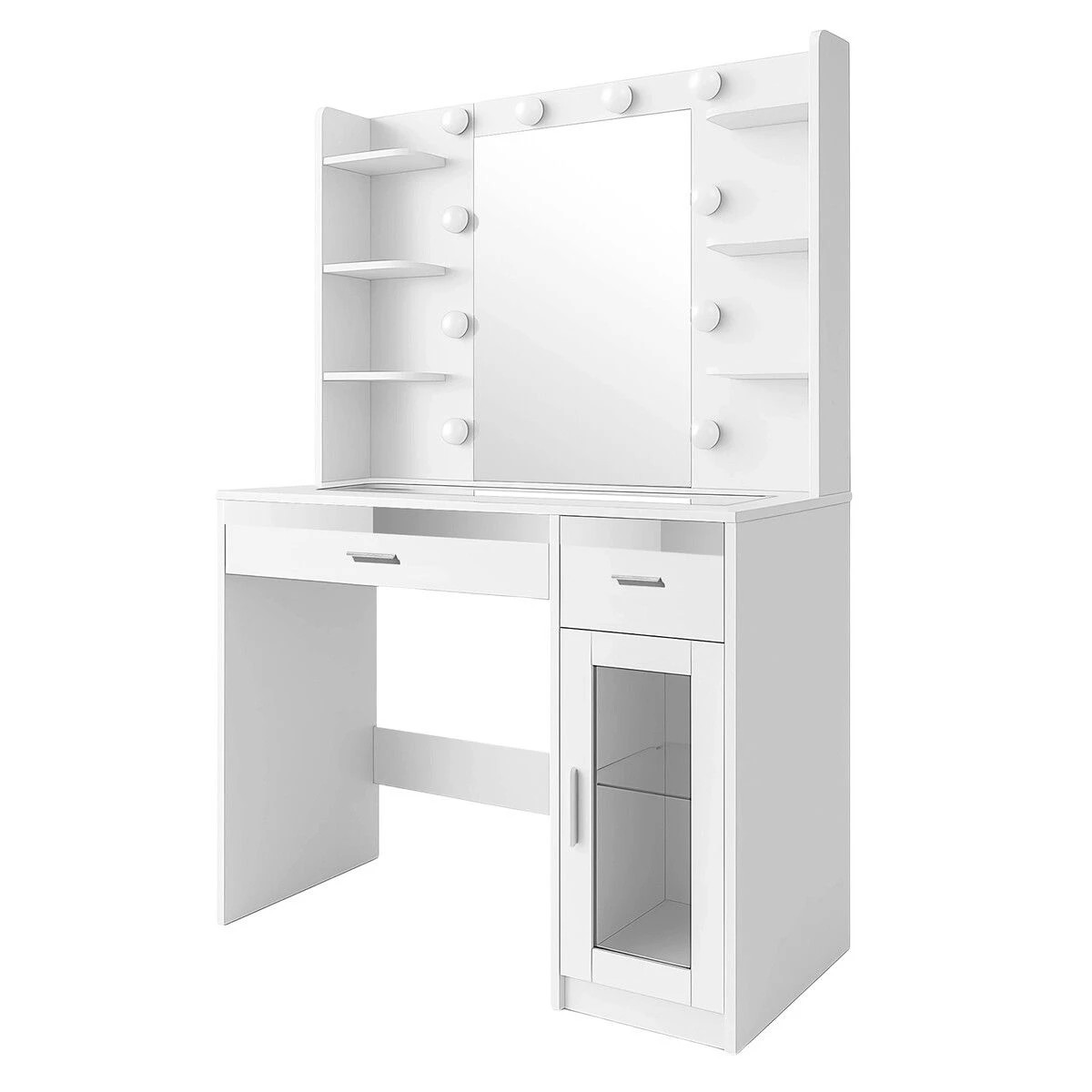 1 Ausway Hollywood Makeup Table Vanity Dresser Dressing 10 LED Lighted Mirror, 1 of 7