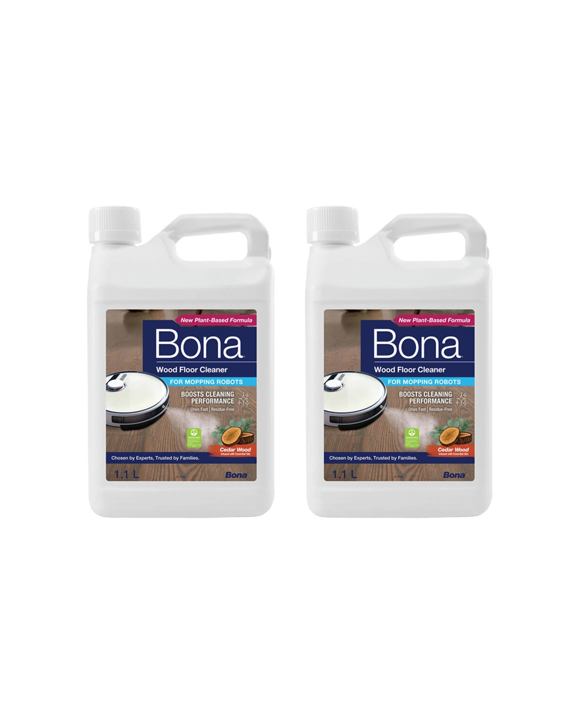 1 Bona Wood Floor Cleaner Concentrate 2 x 1.1L For Mopping Robots Hardwood - Multi, 1 of 3