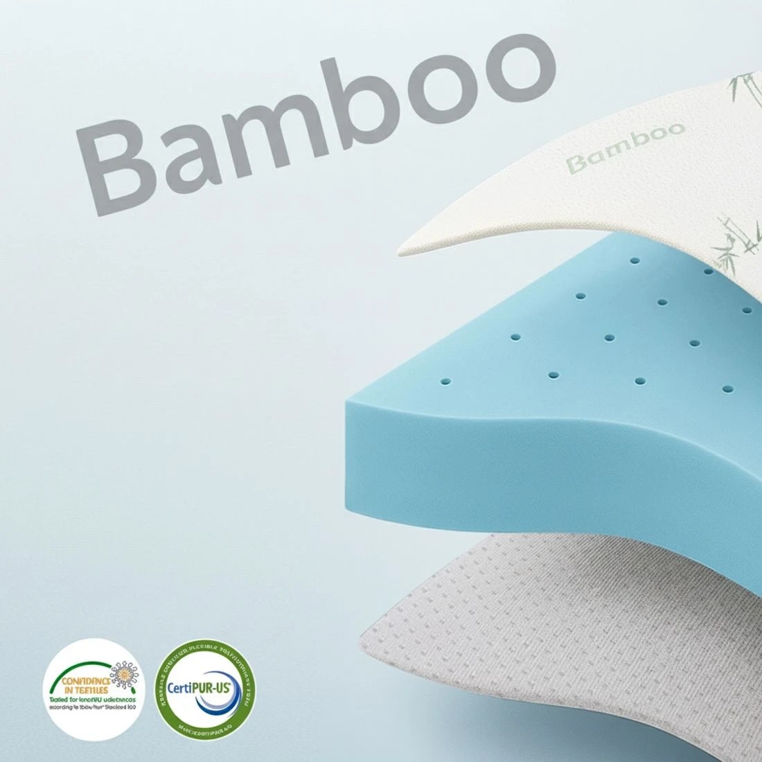 5 Giselle 12cm Memory Foam Mattress Topper Ventilated Cool Gel Bamboo Cover Single - Single Bed - Blue, 5 of 9