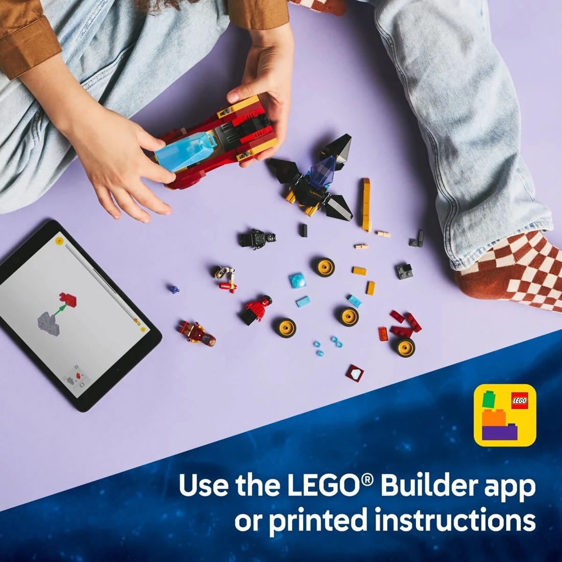 9 LEGO Marvel Iron Man Car & Black Panther vs. Red Hulk 76310, 9 of 10