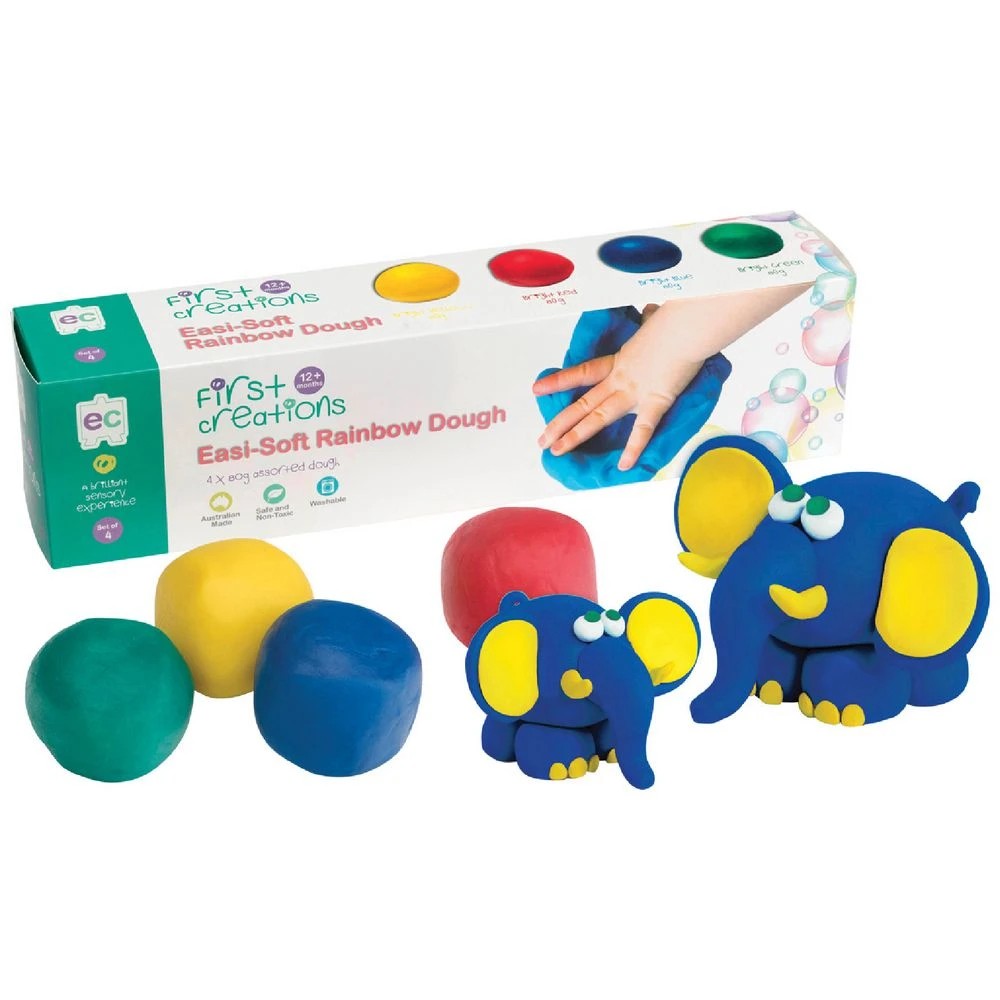 1 First Creations Easi-Soft Modelling Dough Rainbow 4 Pack, 1 of 3