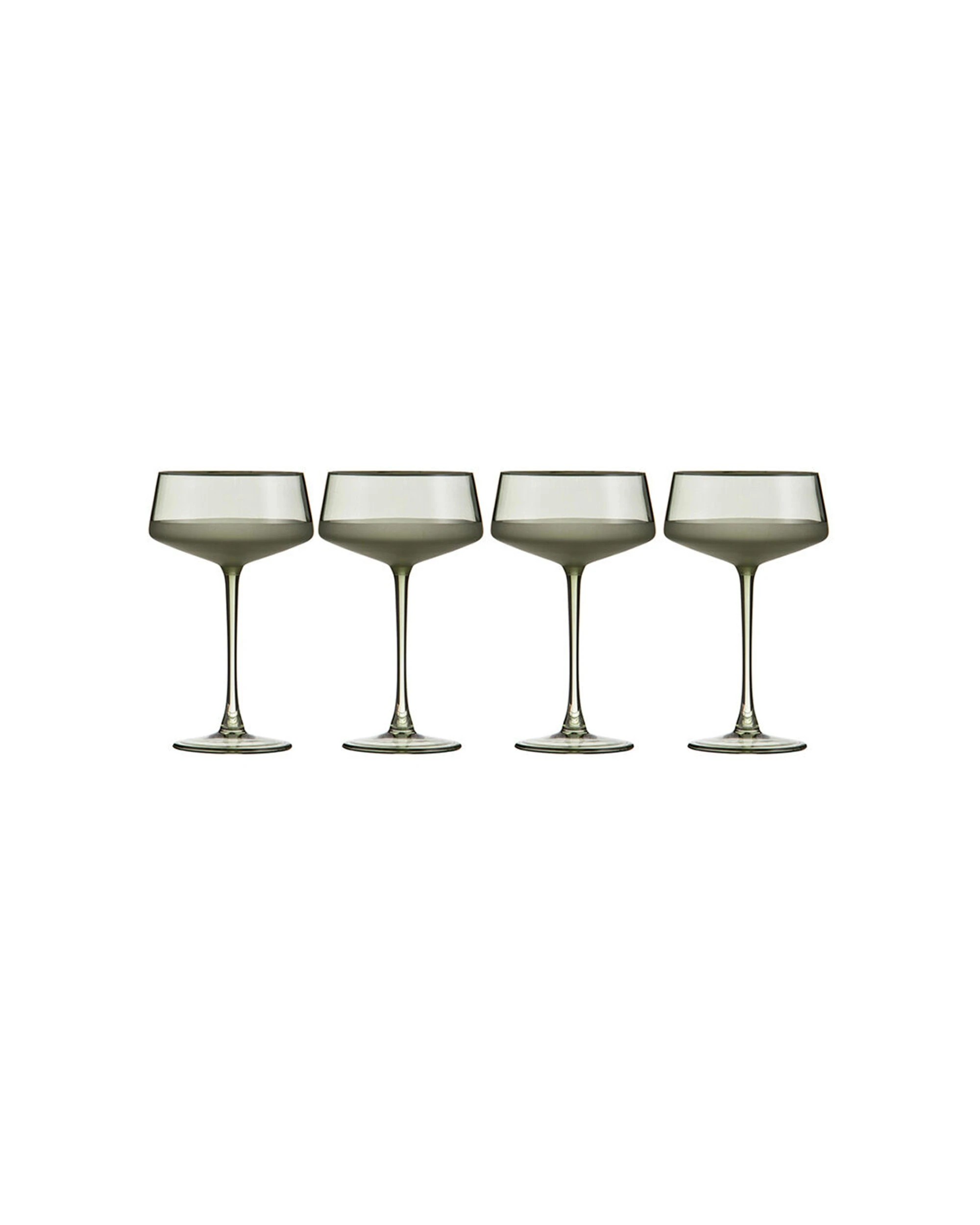 1 Ladelle 4pc Panama Cocktail Coupe Serving Glass Set Moss - Green, 1 of 2