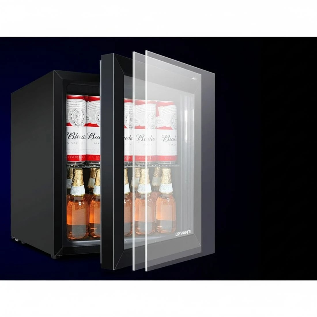 5 Devanti 46L Bar Fridge Glass Door - Black, 5 of 7