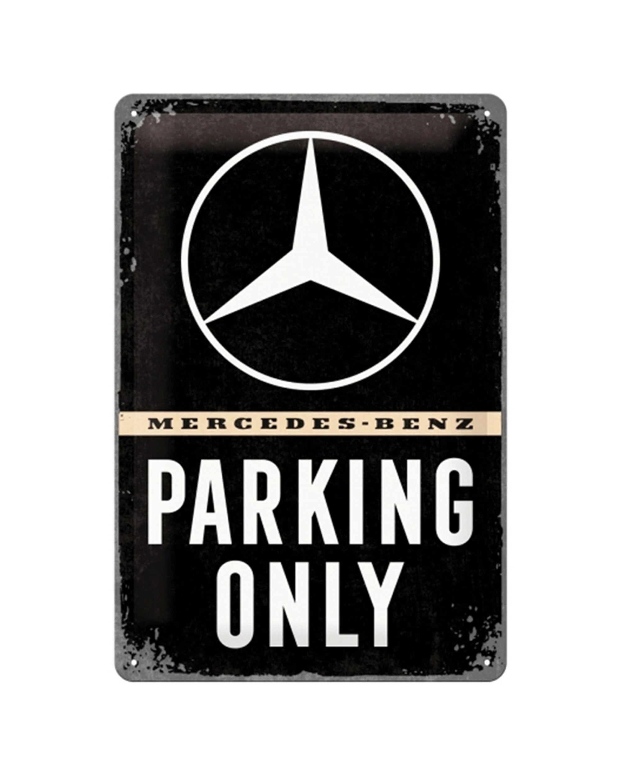 1 Nostalgic-Art Medium 20x30cm Metal Wall Art Sign Plaque - Mercedes-Benz Parking Only - Black, 1 of 4