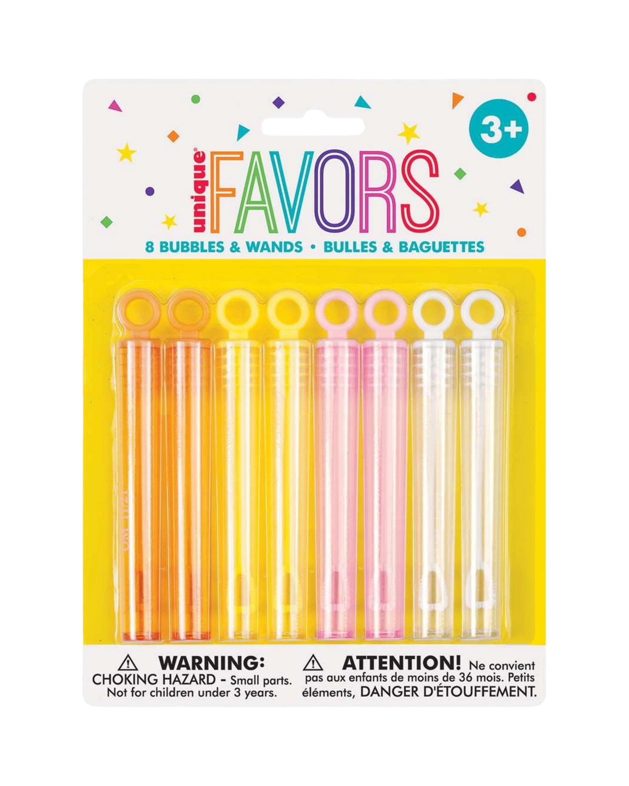 1 Unique Mini Pastel Bubble Wands Pack of 8 - Multi, 1 of 1