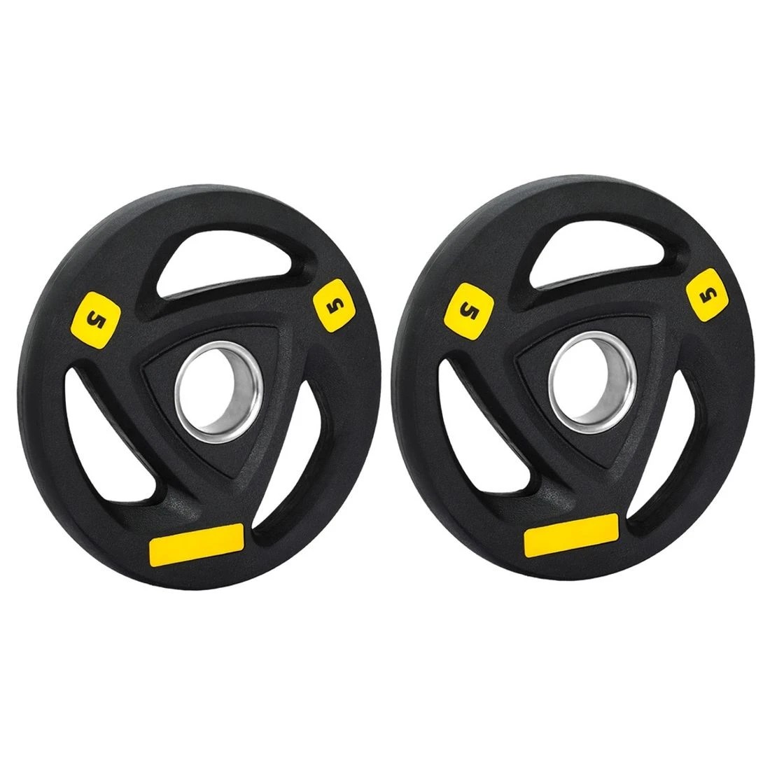 3 Everfit Weight Plates Olympic 5kgx2 Dumbbells Barbells Plate Weight Lifting - Black, 3 of 6