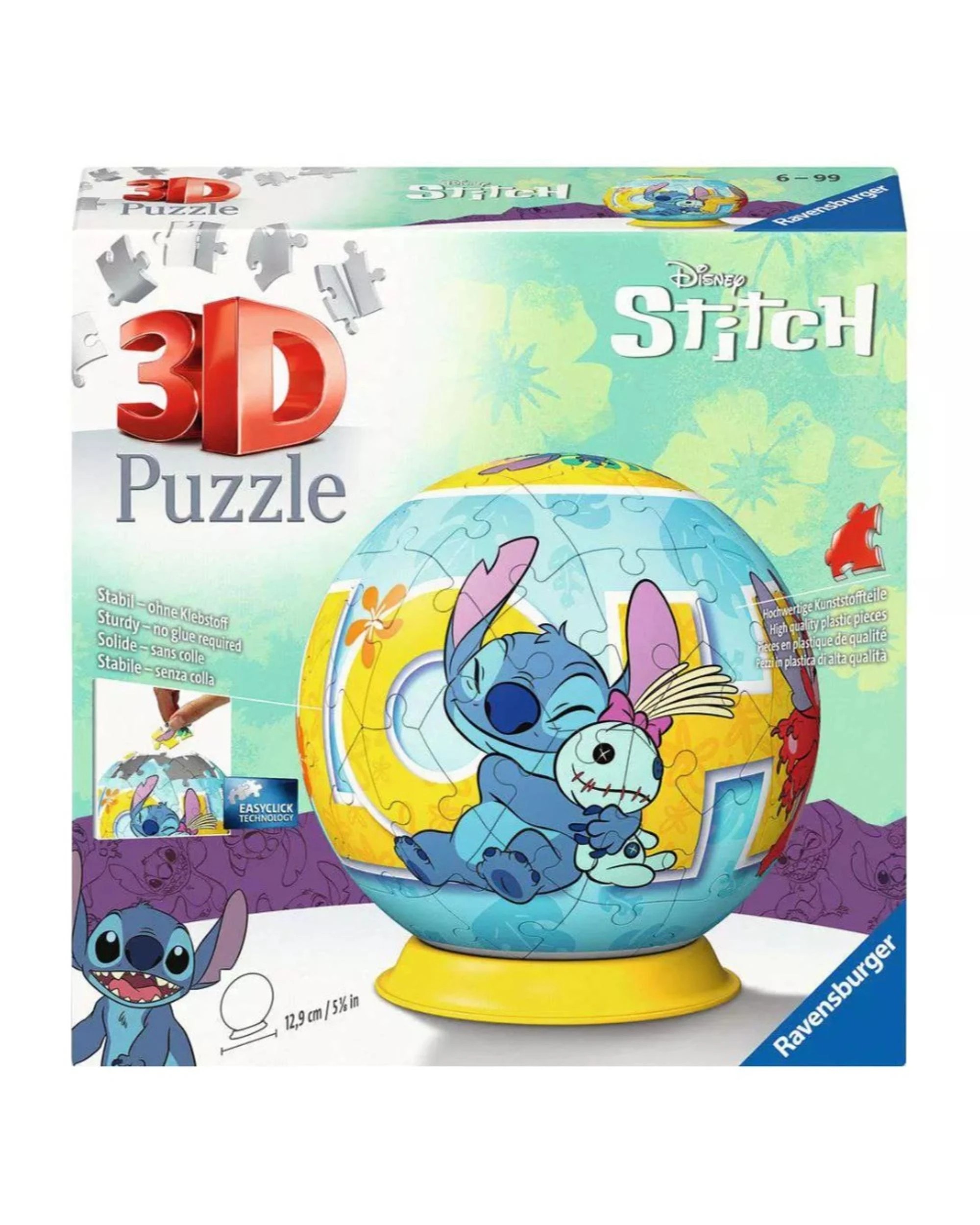 1 Ravensburger Disney Stitch 3D Puzzleball 72 Piece Jigsaw Puzzle, 1 of 5