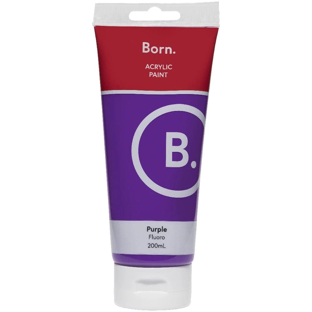 2 Born Acrylic Paint 200mL Fluoro Purple, 2 of 3
