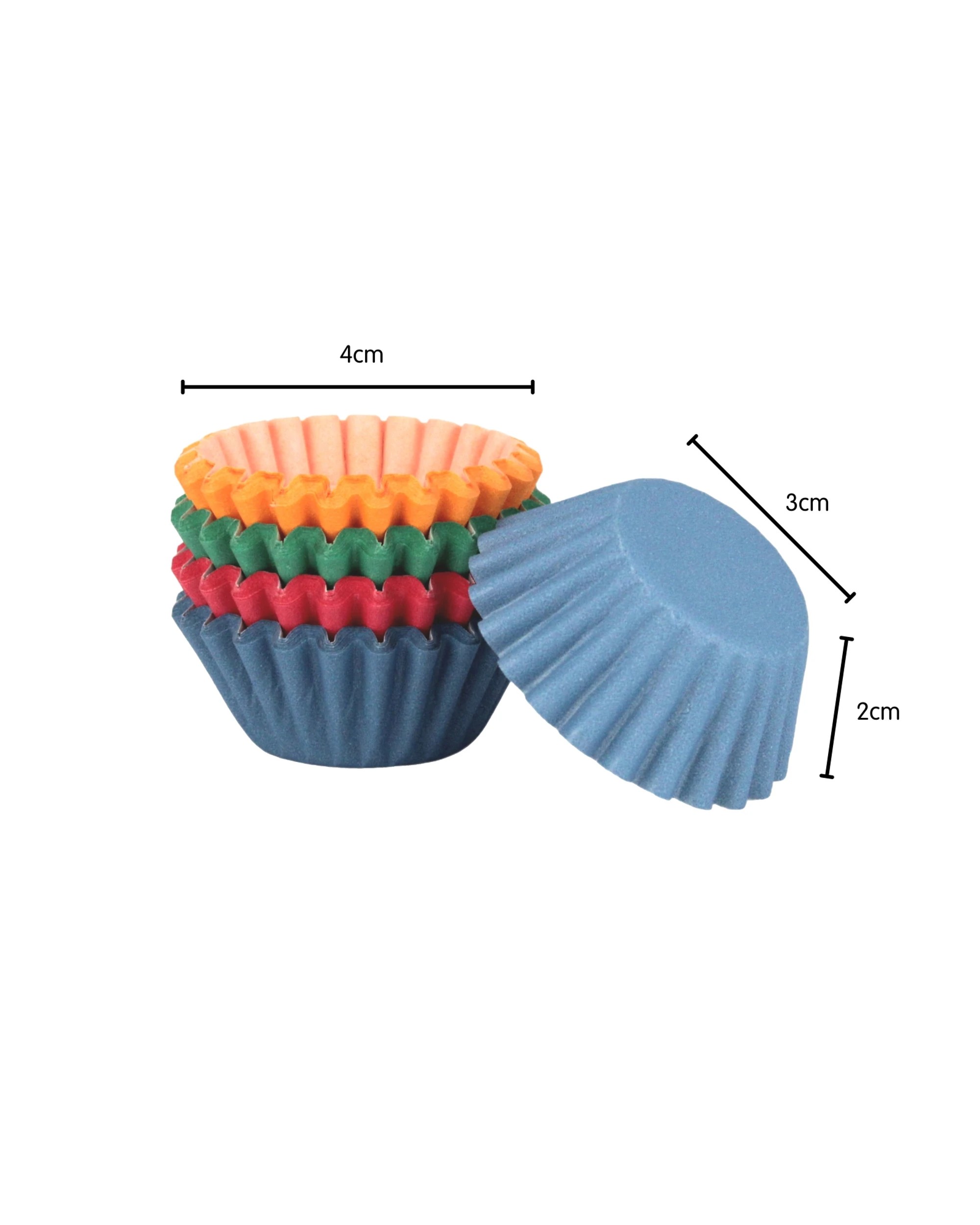 2 Alpen Bright Mini Baking Cups 30mm Pack of 100 - Assorted, 2 of 3