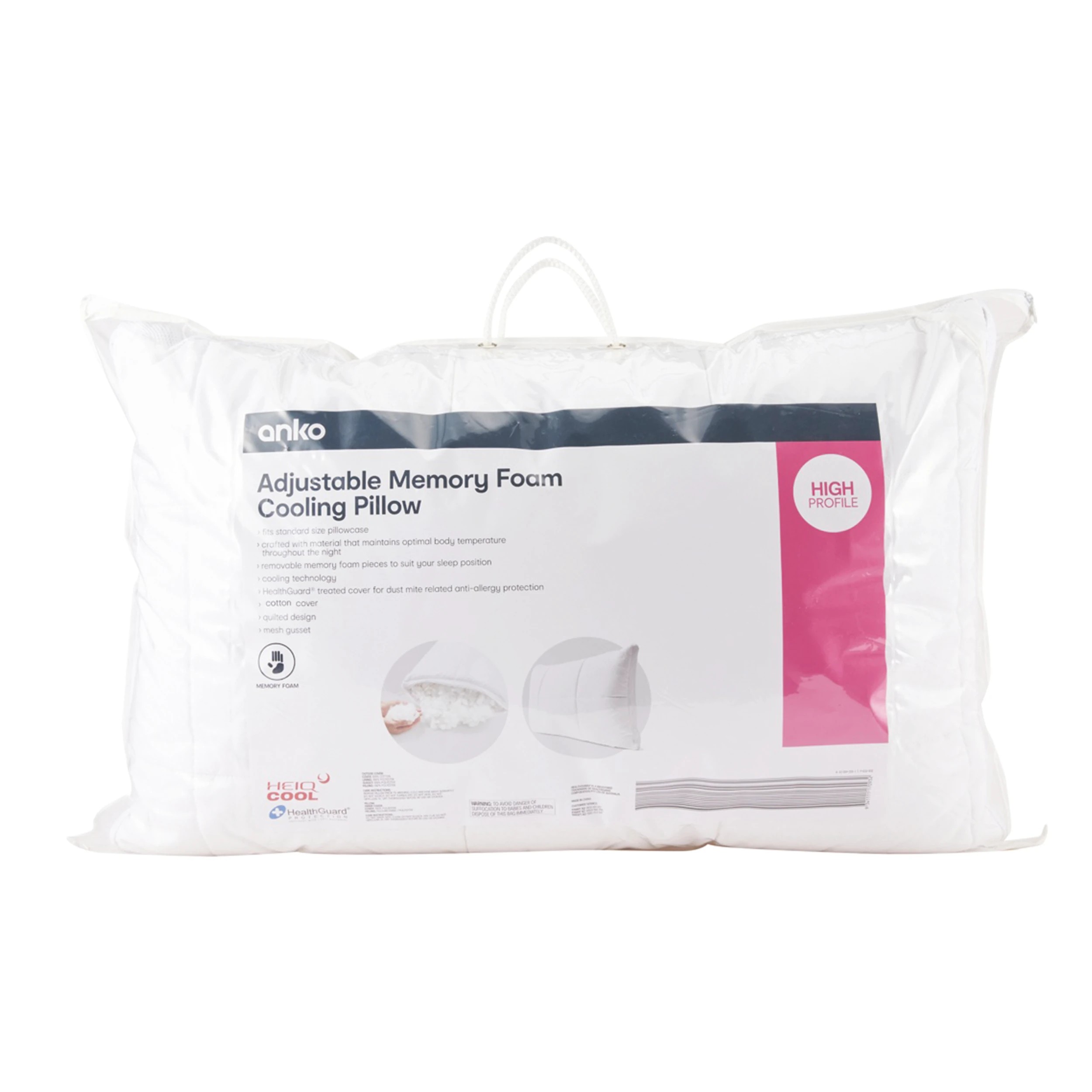 9 Adjustable Memory Foam Cooling Pillow - High Profile, White, 9 of 9