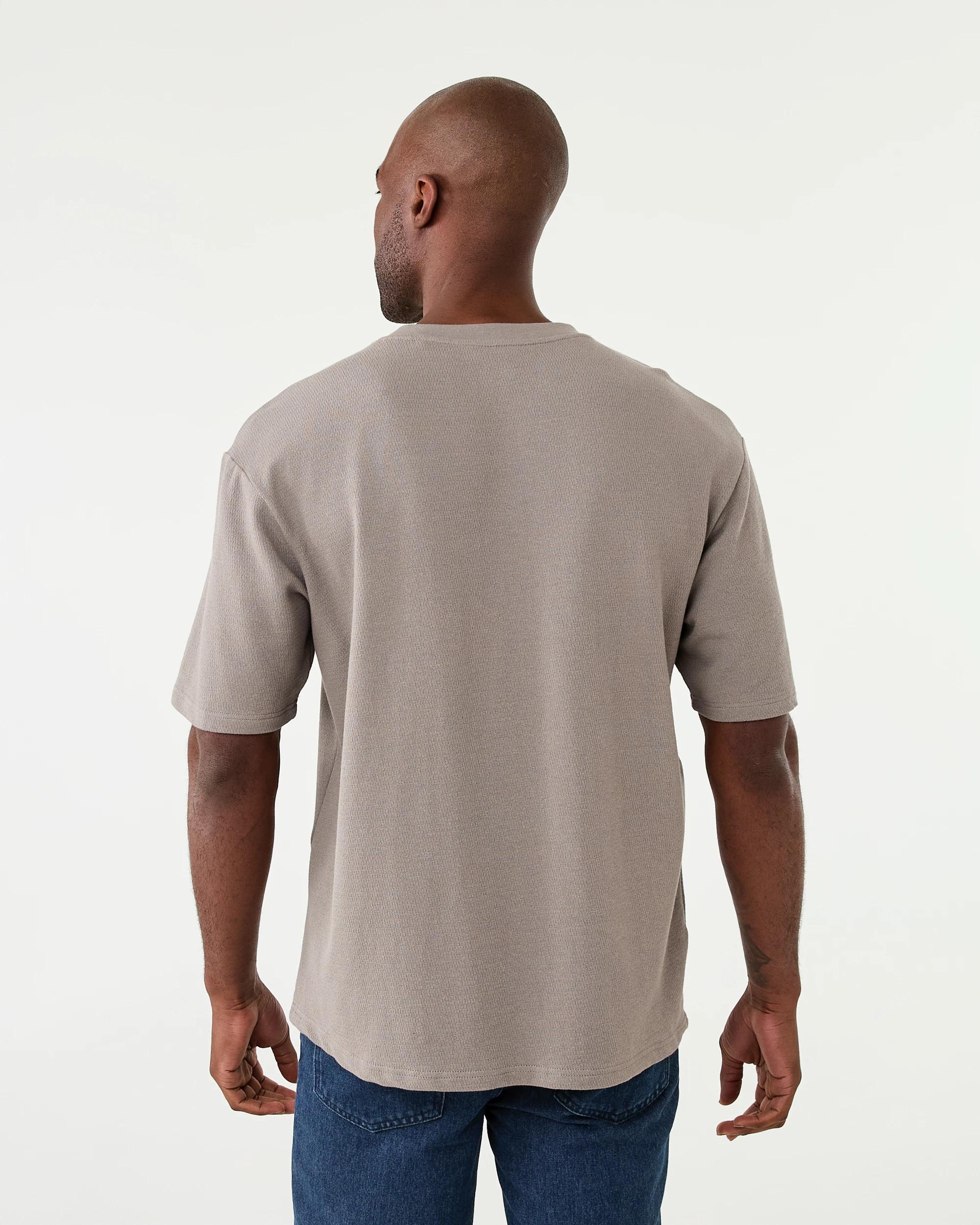 3 Oversized Textured T-shirt Brn Drift, 3 of 6