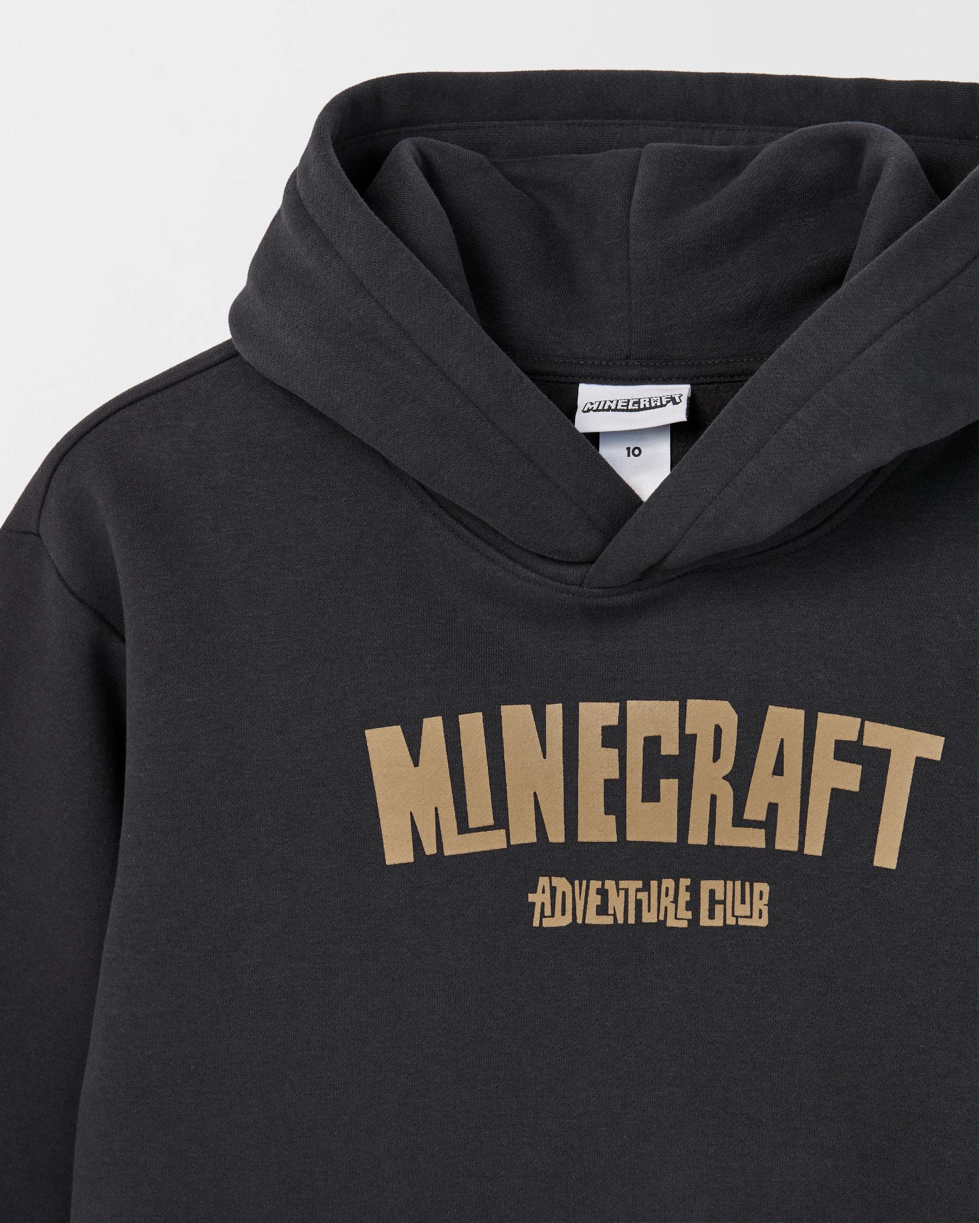 6 Minecraft Australian Cotton Blend Popover Hooded Jumper BLACK, 6 of 7