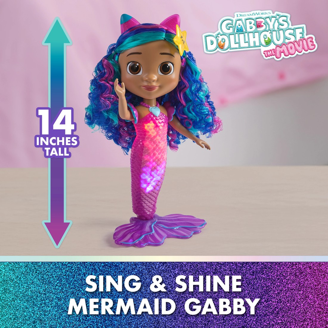 5 Gabby's Dollhouse: The Movie: Sing and Shine Mermaid Gabby, 5 of 10