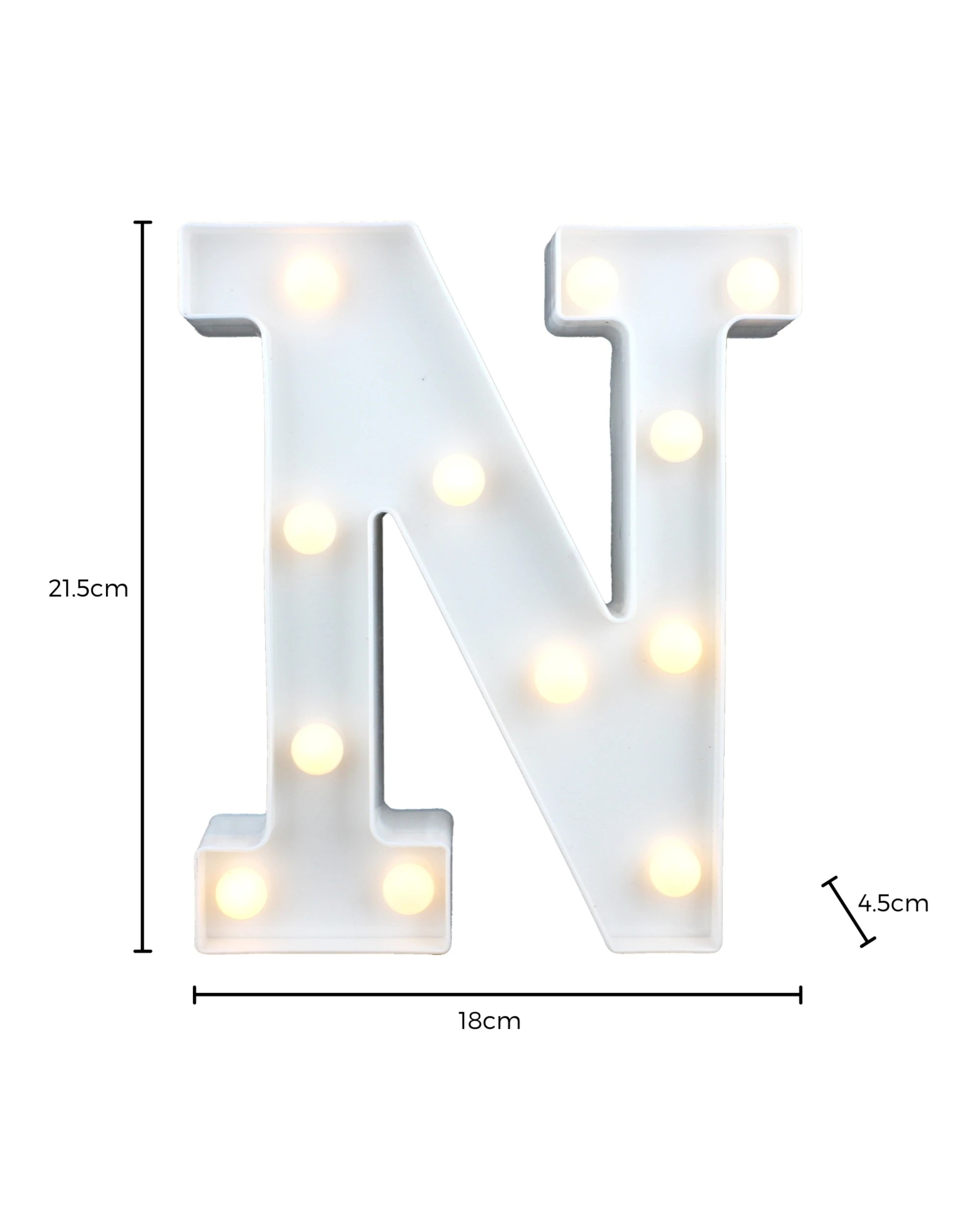 3 Partyrama LED Light Up Letter N White, 3 of 3