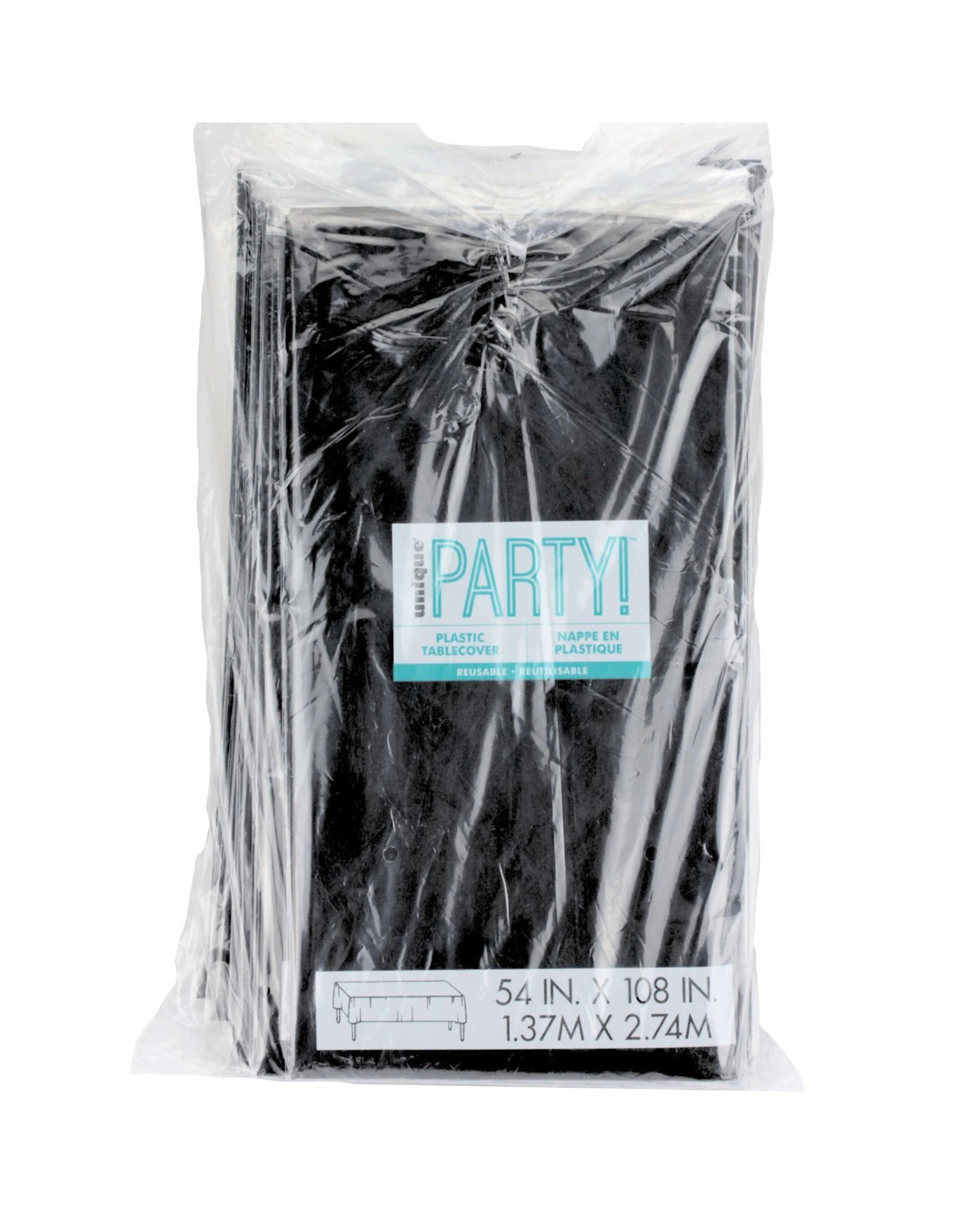 Meteor Midnight Rectangular Plastic Tablecloths Bulk Pack of 12 - Black ...