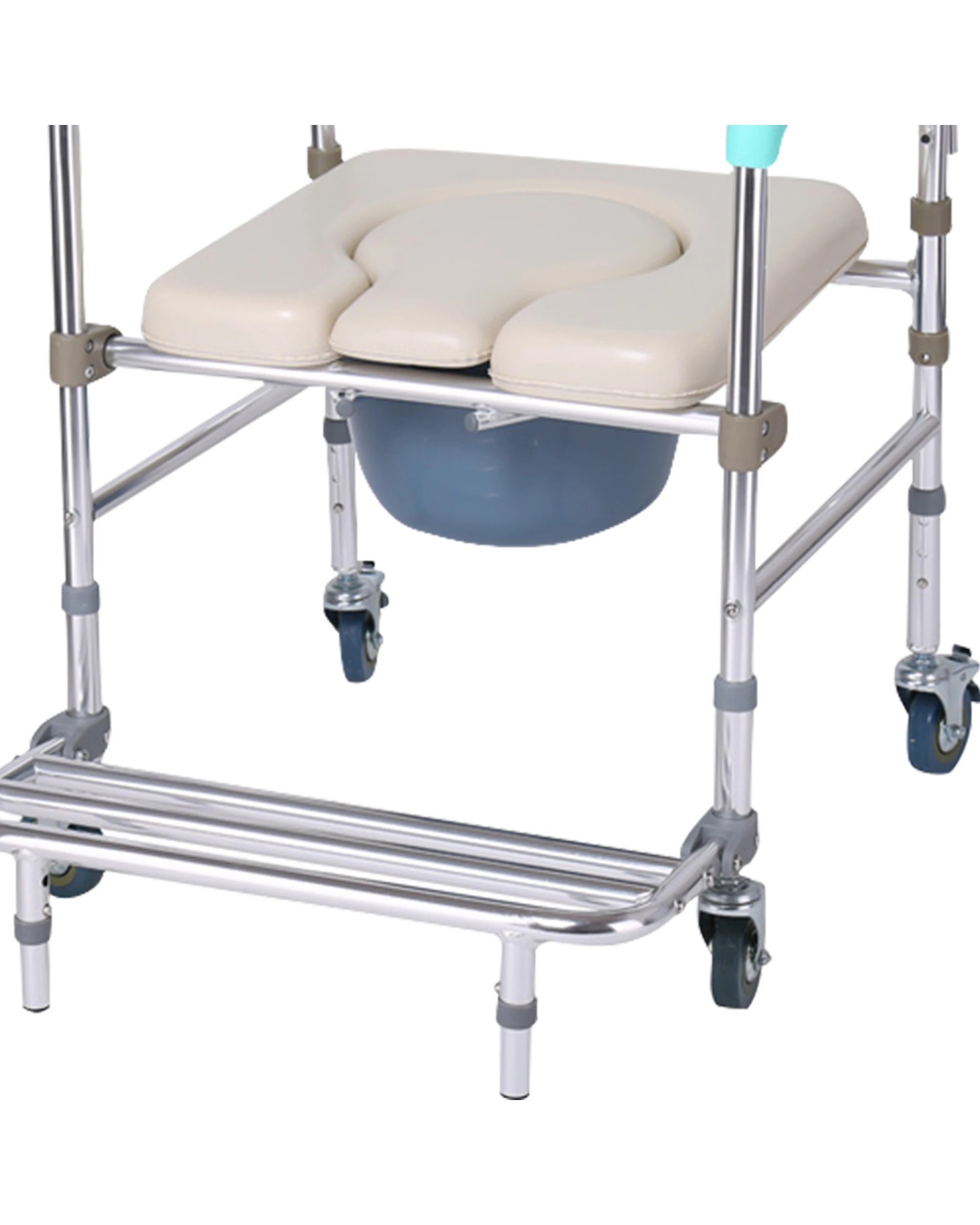 5 Orthonica Commode Chair With Castors Bathroom Aid Bath Tub Stool Seat - Blue, 5 of 8