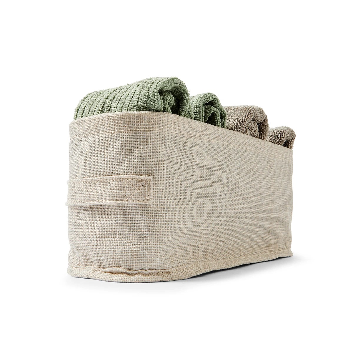 3 Linen Look Open Storage Box - Narrow, Beige, 3 of 9