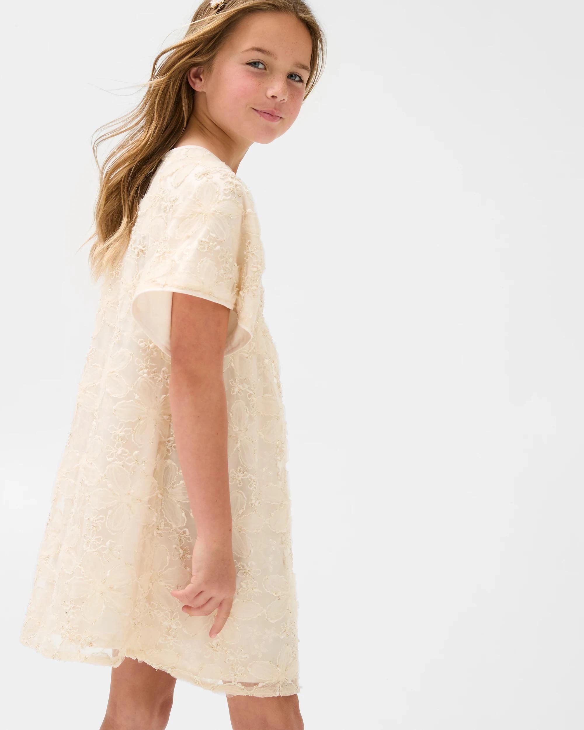 4 Target Kids Floral Woven 3D Dress CREAM, 4 of 6