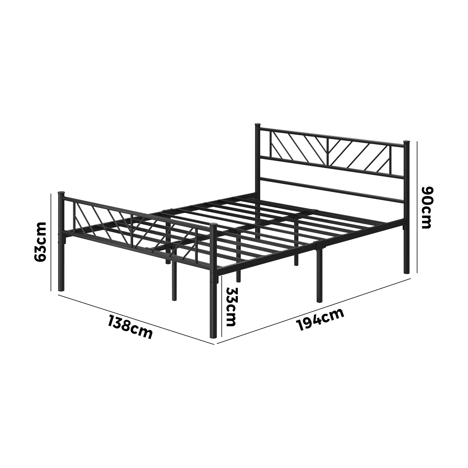 9 Oikiture Metal Bed Frame Double Size Bed Base Platform Sis
 - Black, 9 of 9
