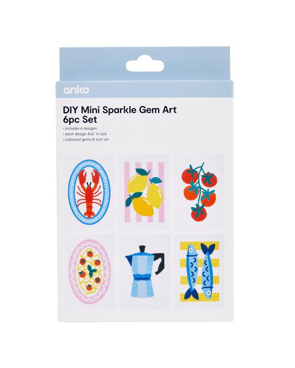 6 Piece DIY Mini Sparkle Gem Art Set