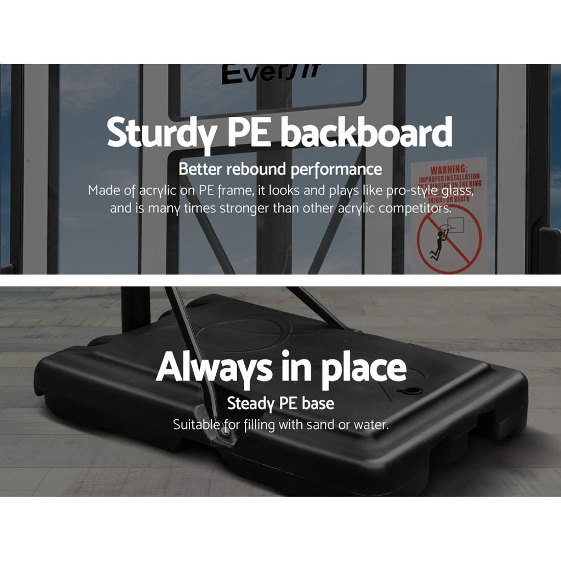 3 Everfit 3.05M Basketball Hoop Stand System Adjustable Height Portable Pro - Blue, 3 of 7