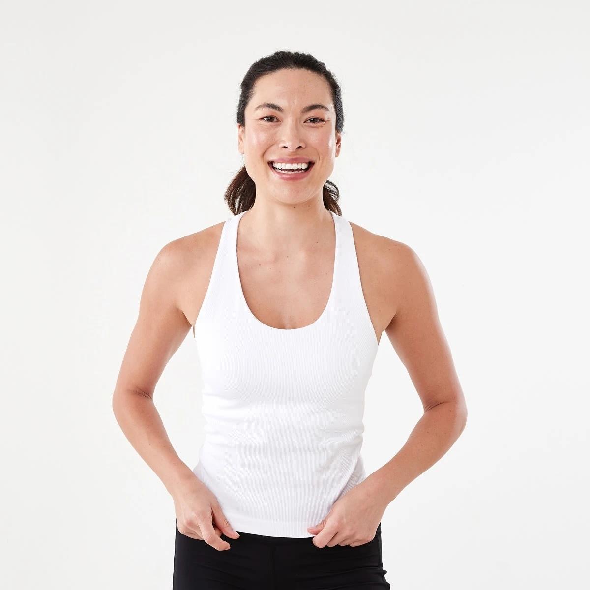 1 Active Womens Seamfree Shelf Bra Tank White, 1 of 6