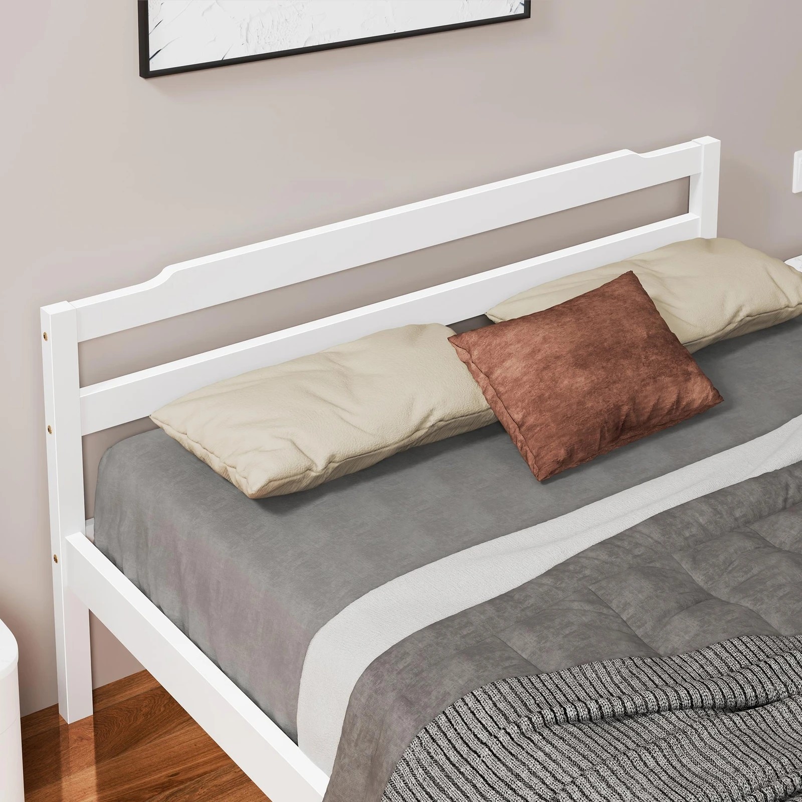 4 Alfordson Bed Frame Wooden Double Size Mattress Base Platform Timber Dubem - White, 4 of 10