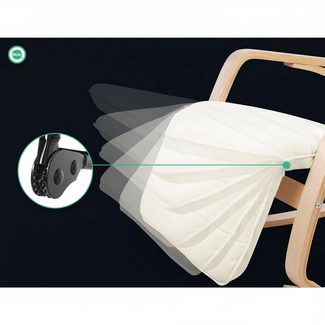 5 Artiss Rocking Armchair Footrest Nursing  Afton - Beige, 5 of 6