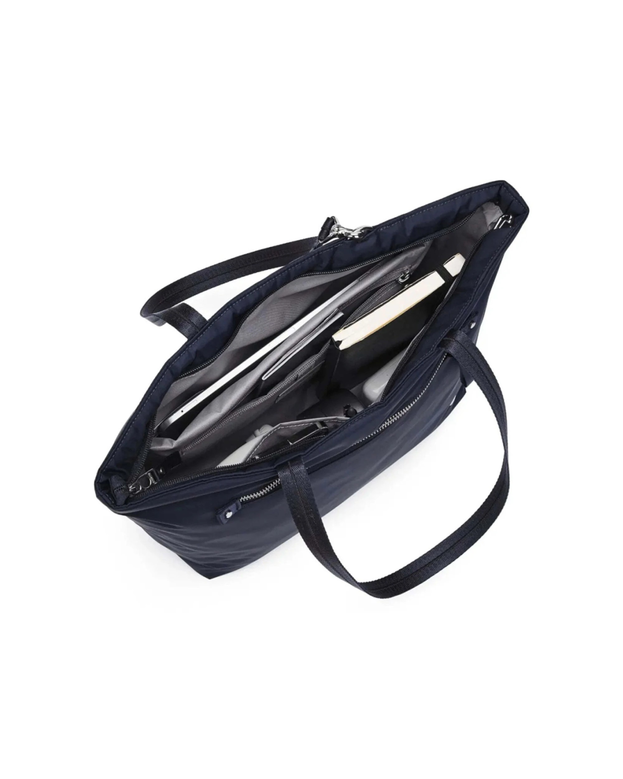 2 Pacsafe W Anti-Theft RFID Blocking Carryall 13in Laptop Tote Bag Secure Travel Bag Navy - Blue, 2 of 8