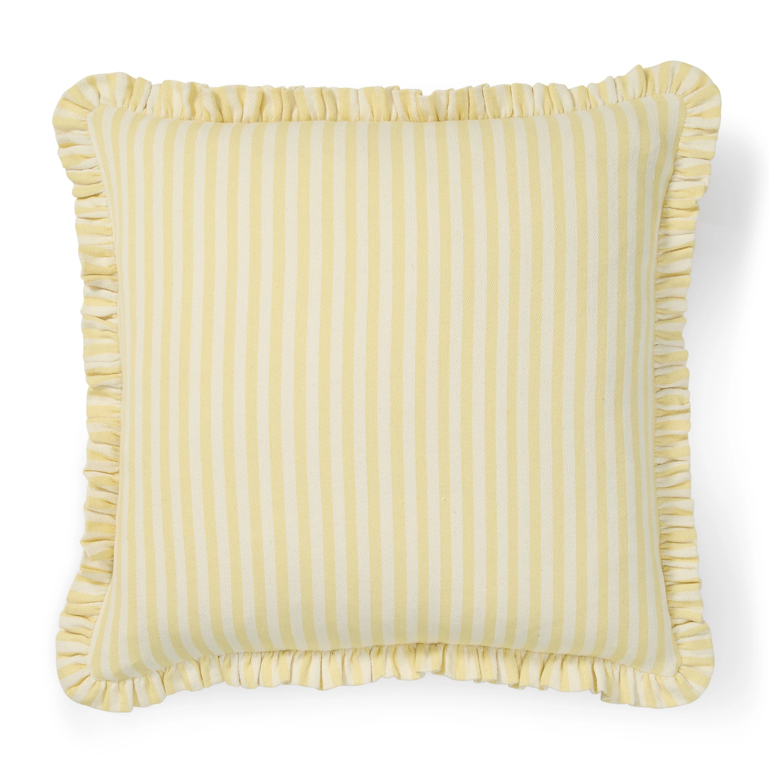 1 60cm Stripe Cushion Cover - Butter, 1 of 2