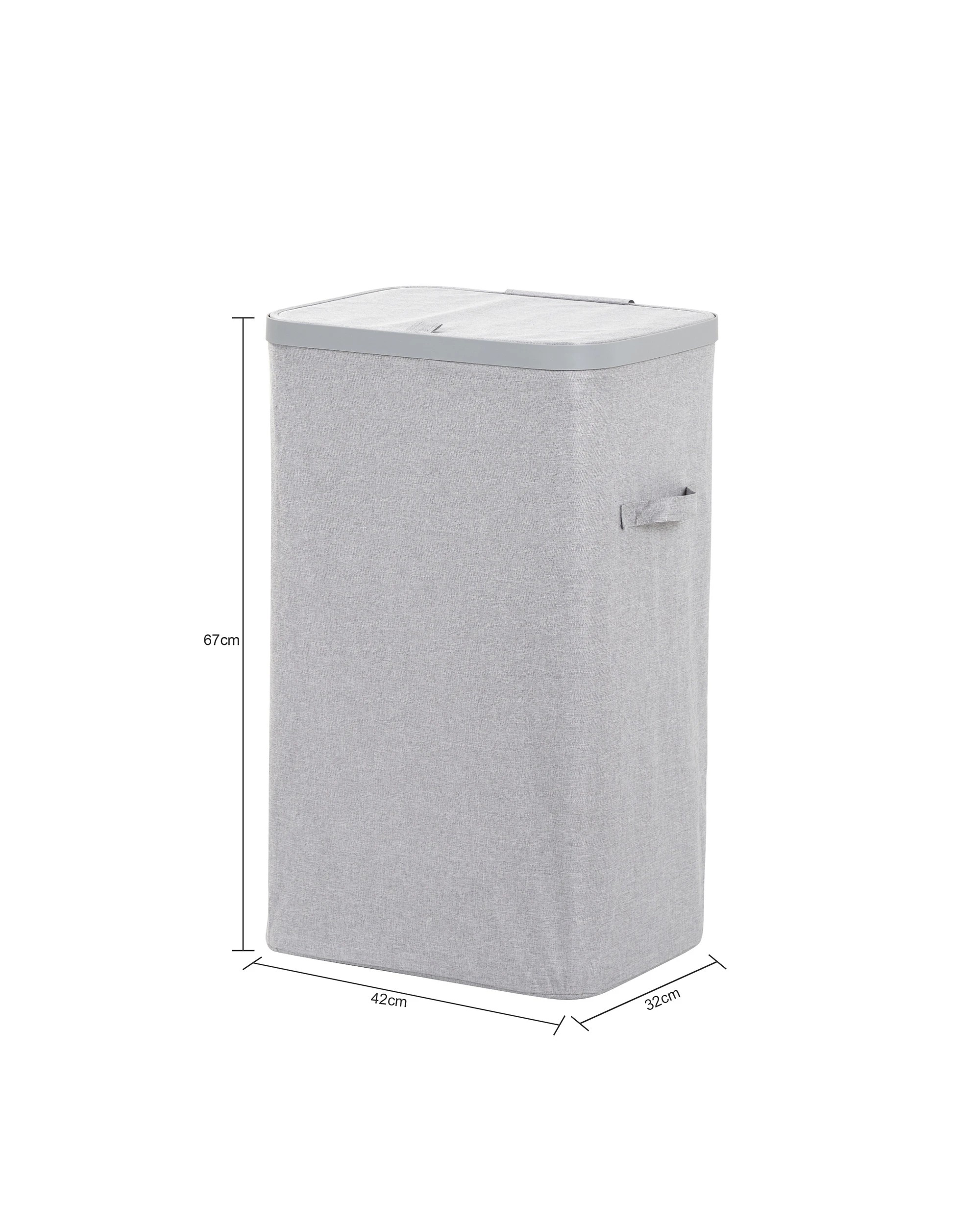 5 Sherwood Voyager Laundry Hamper 60L Faux Linen 42x32x67cm - Grey, 5 of 9
