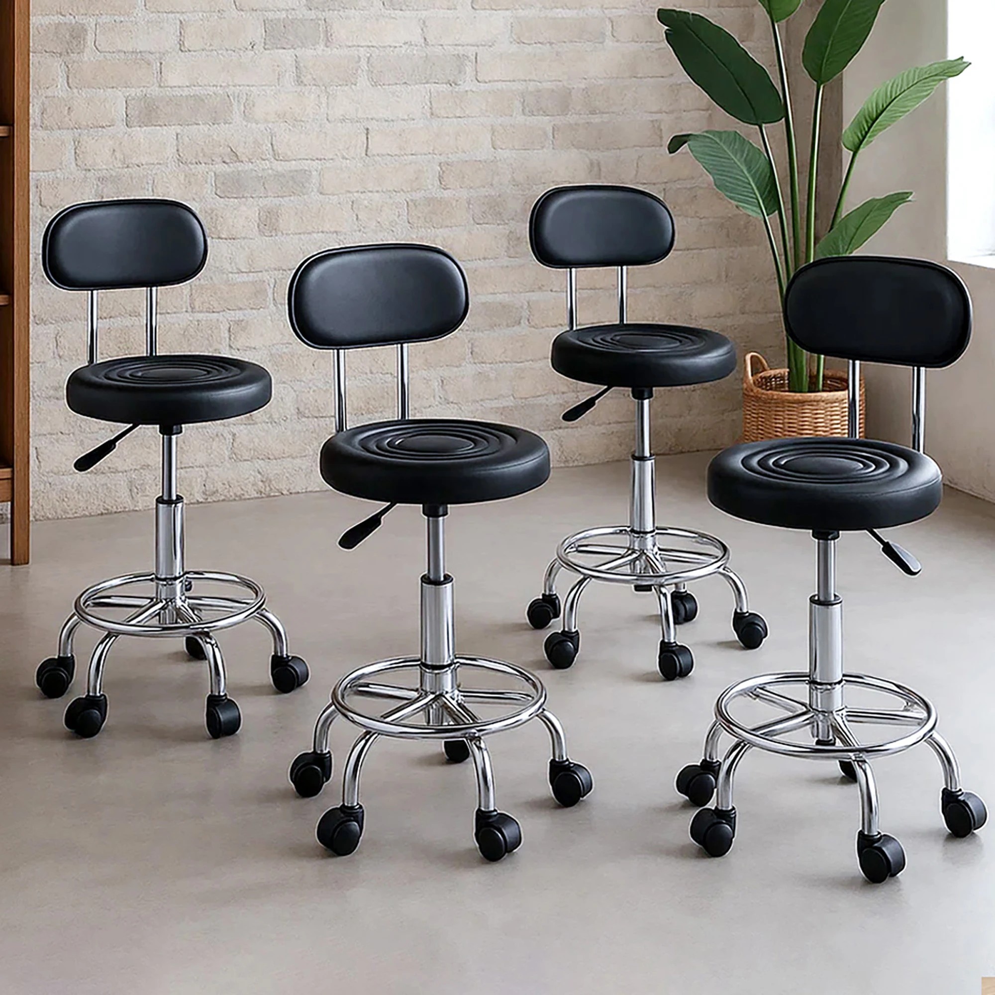 8 Levede 4x Salon Stool Swivel Hydraulic Lift - Black, 8 of 8