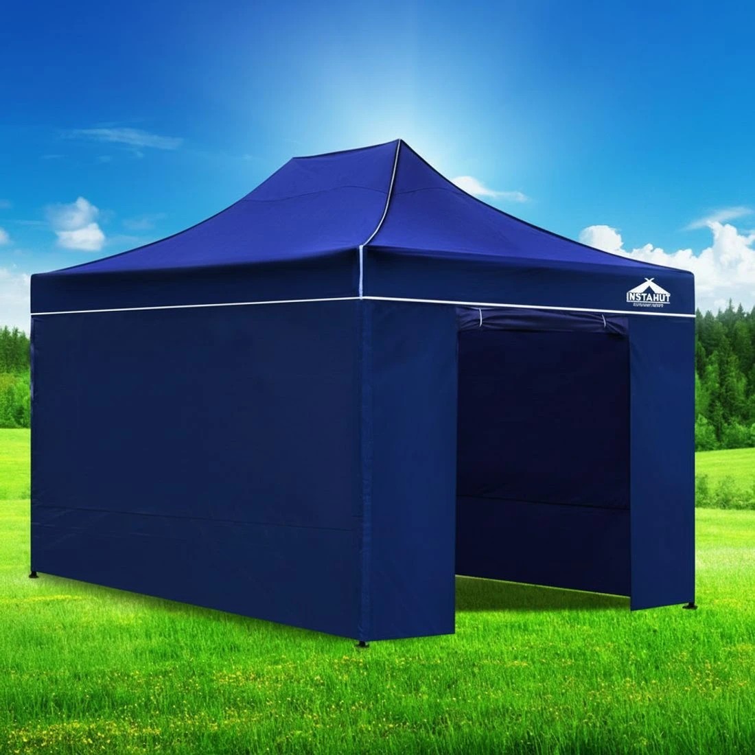 7 Instahut Gazebo 3x4.5 Pop Up Marquee Folding Tent Wedding Gazebos Camping Outdoor Shade Canopy - Blue, 7 of 8