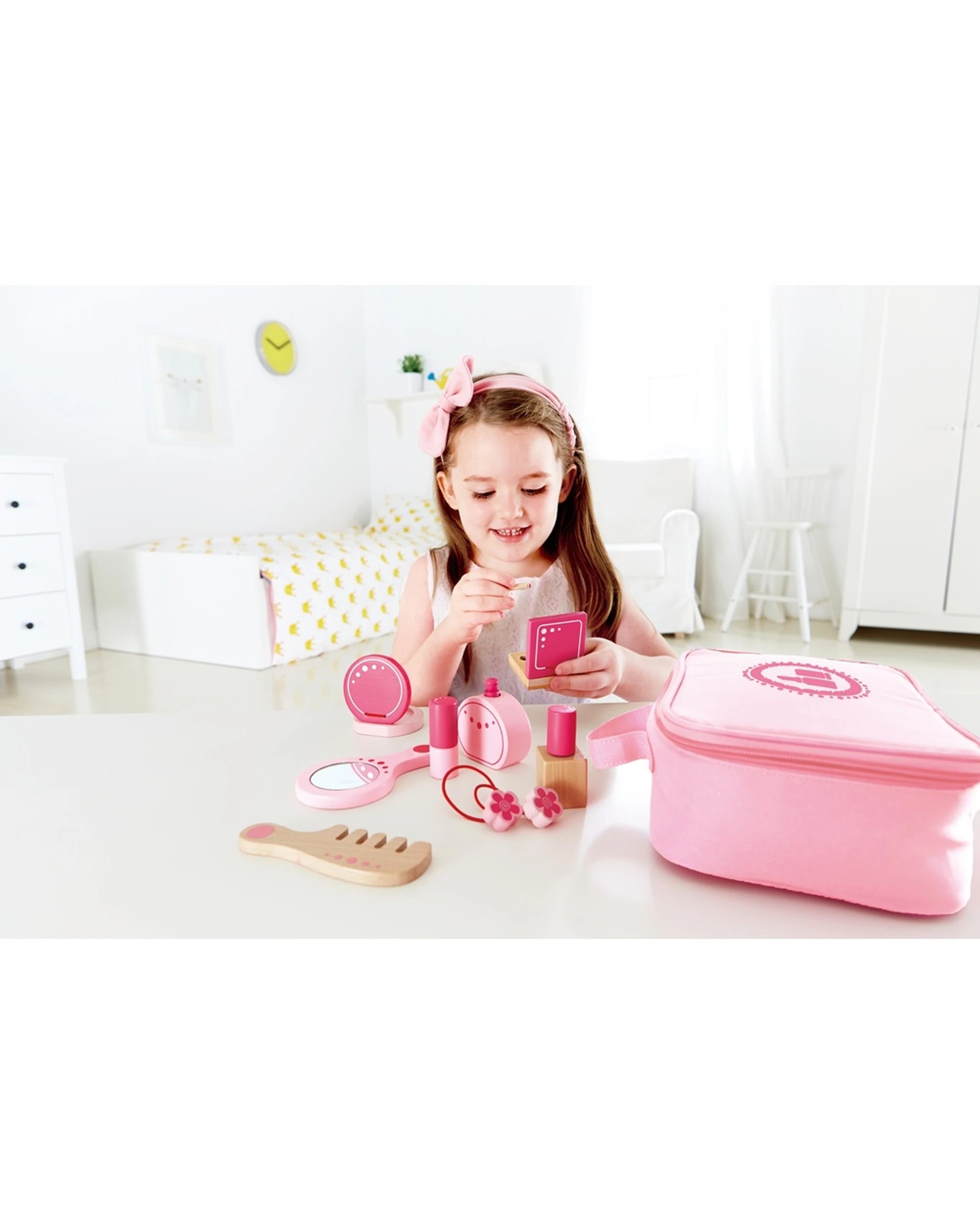 4 Hape Cosmetic Kit Hair Nails Make-Up Set Kids Role Play Beauty Accessories Set - Pink, 4 of 7