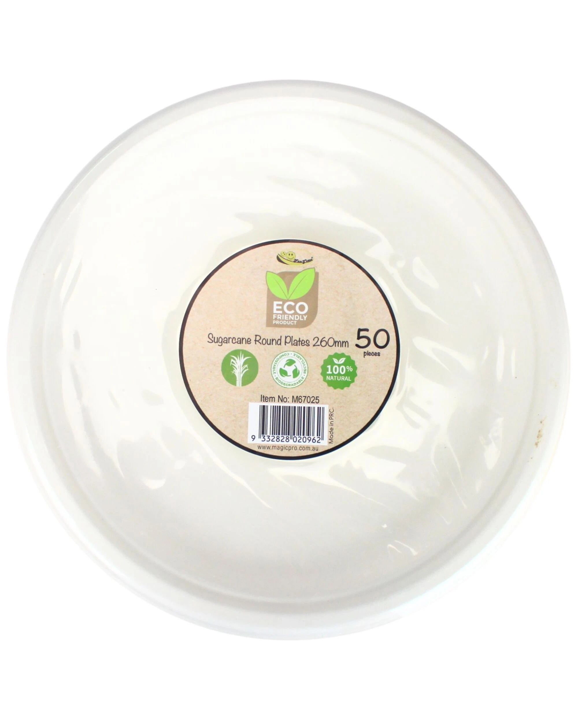 3 Magicpro Sugar Cane Dinner Plates 26cm Pack of 50 - White, 3 of 3