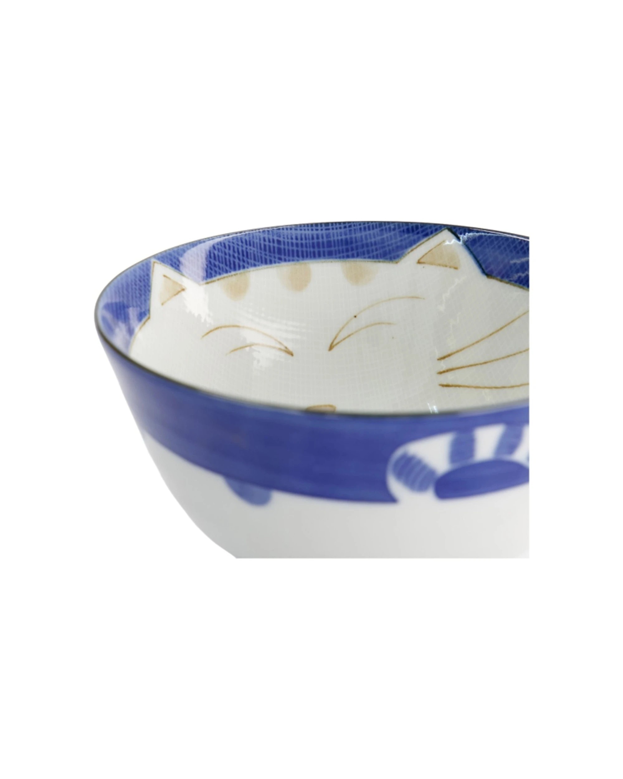 2 Tokyo Design 2PK Kawaii Neko Cat Tayo Bowl 13x6.5cm Japanese-Inspired Tableware - Blue, 2 of 4