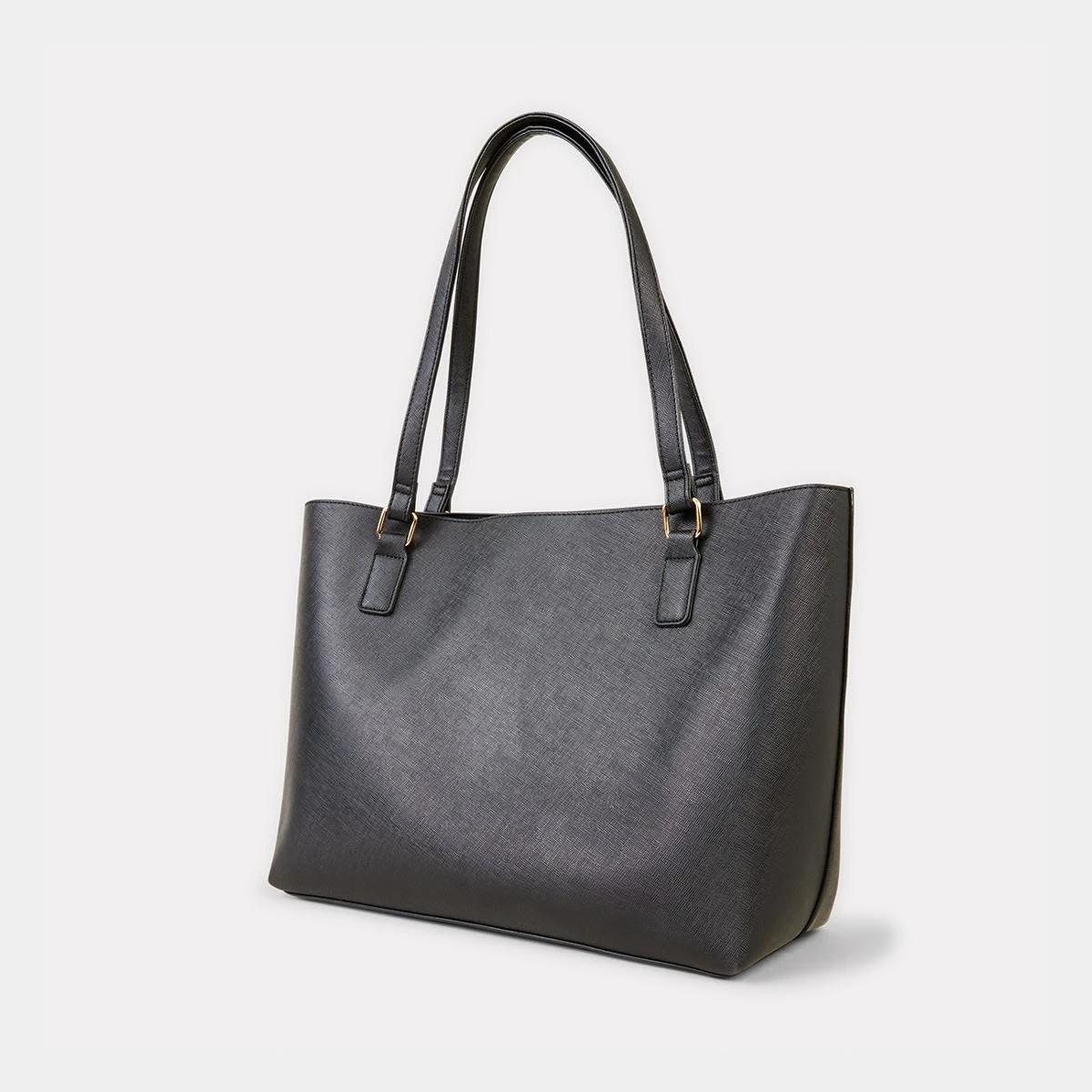 2 Pocket Tote Bag Black, 2 of 6