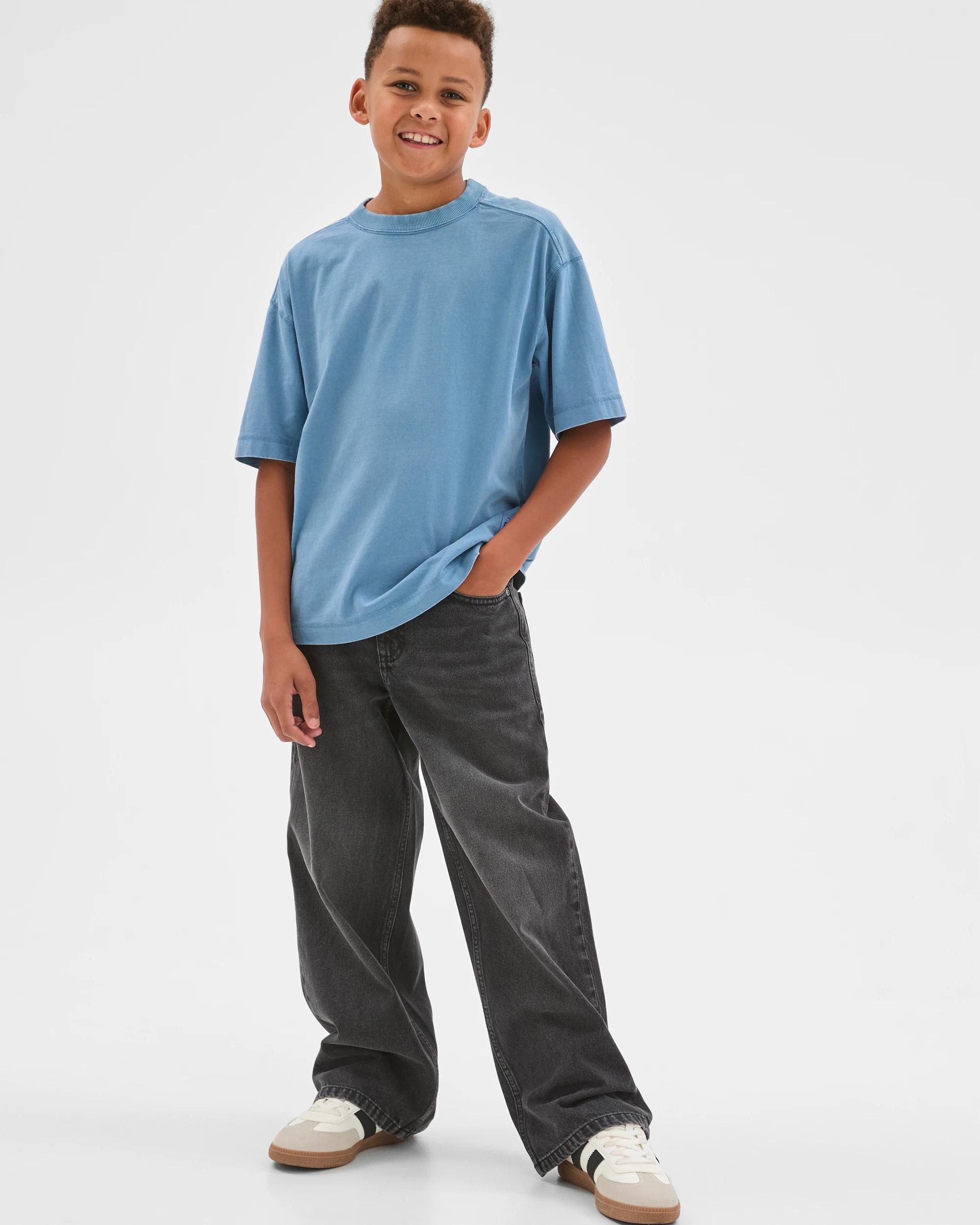 2 Target Kids Australian Cotton Oversized Washed T-Shirt BLUE, 2 of 6