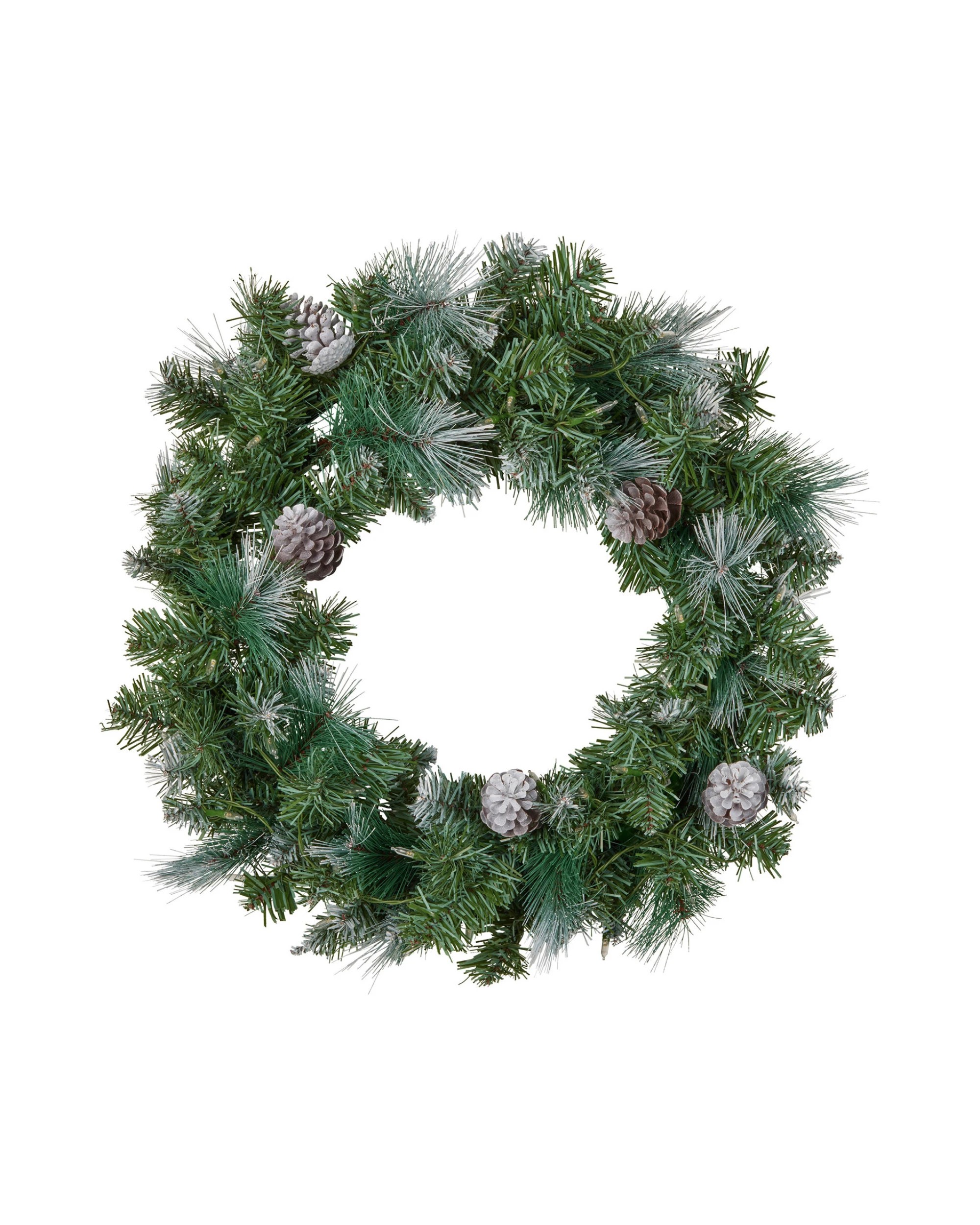2 Christabelle 61cm Christmas Wreath Bayville Pine With Led Lights Front Door Decoration Ornament, 2 of 5