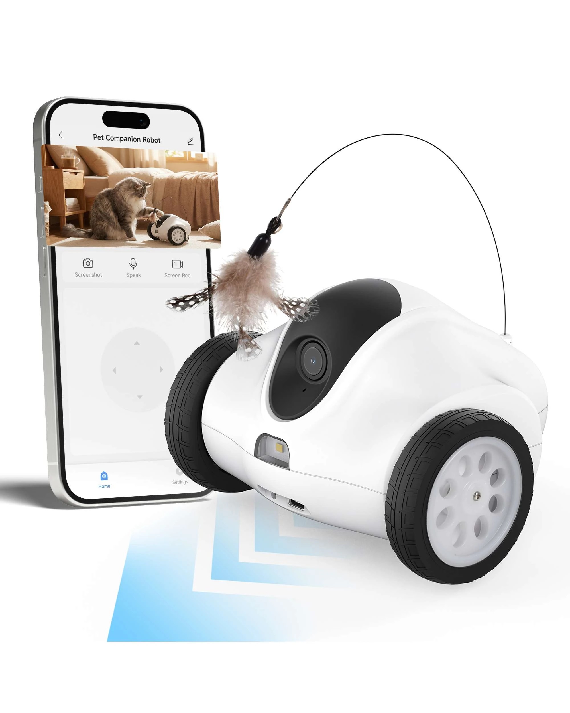 1 Advwin Pet Robot Camera with Interactive Teaser Pet Camera Home Security, 1 of 7