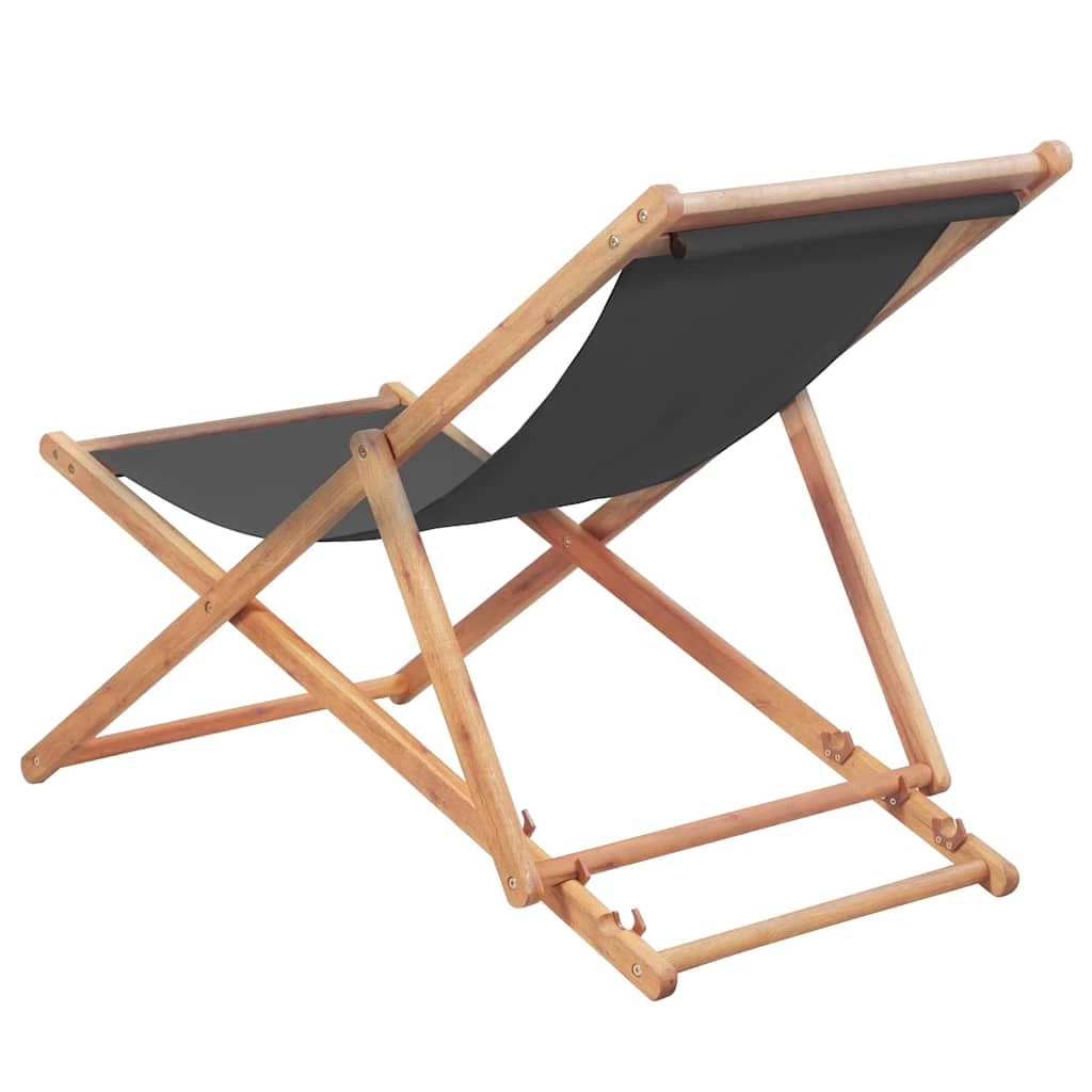 4 vidaXL Beach chair Foldable - Grey, 4 of 9